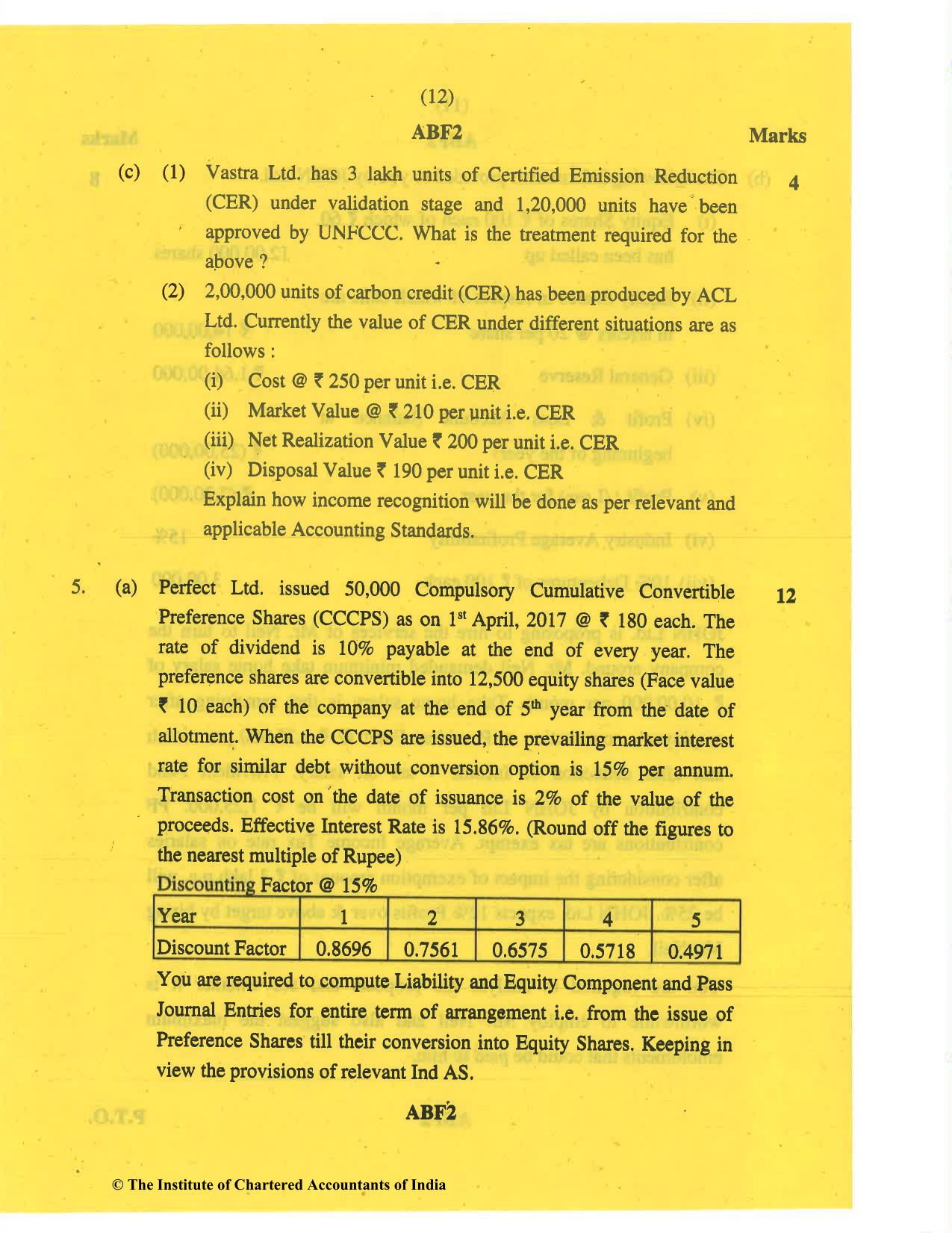 CA Final May 2019 Question Paper - Paper 1 – Financial Reporting - Page 12