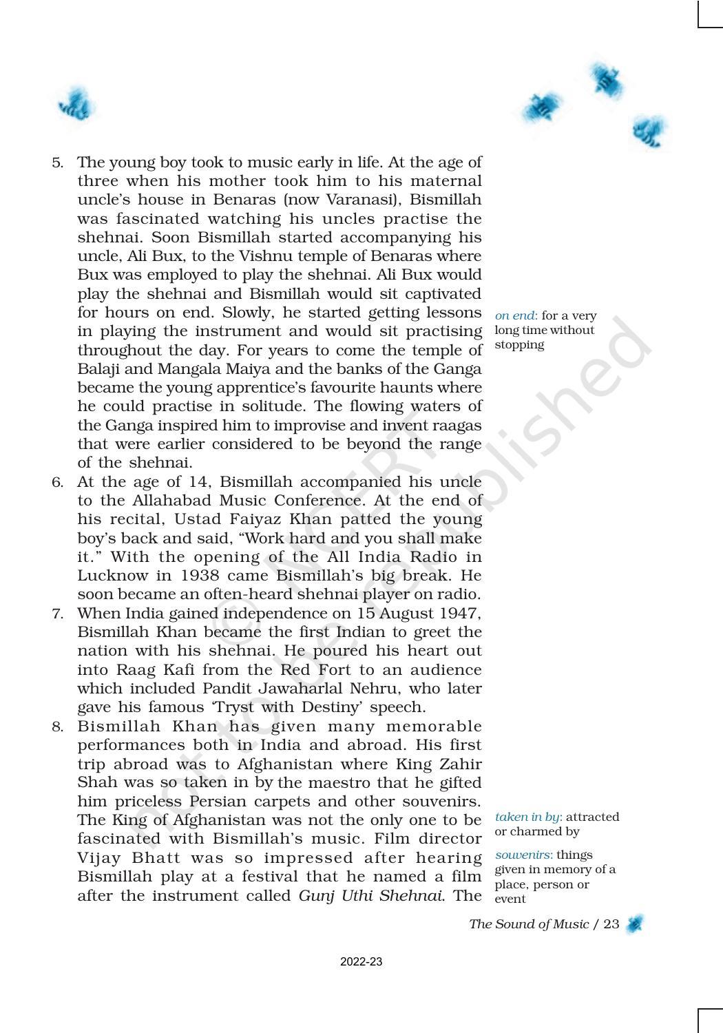 NCERT Book for Class 9 English Chapter 2 The Sound of Music - Page 7