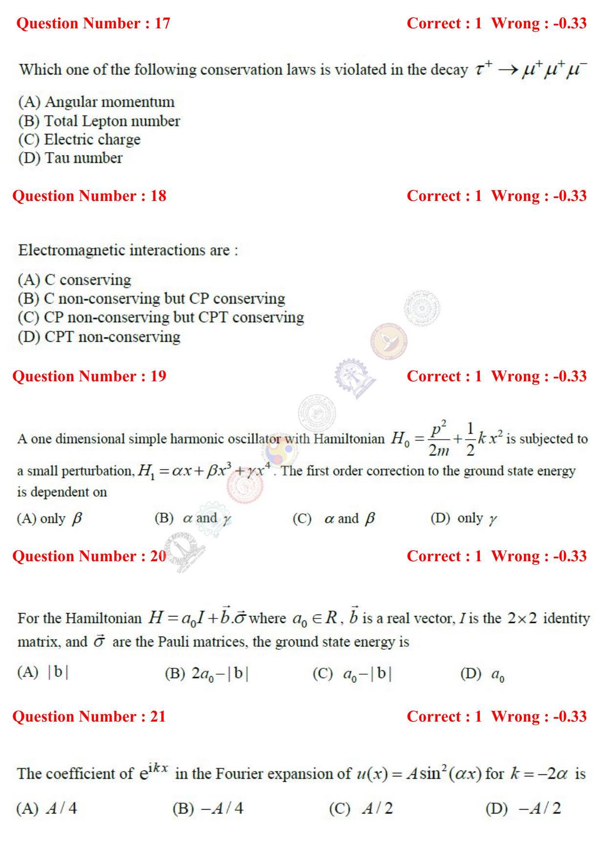 GATE 2017 Physics (PH) Question Paper with Answer Key - Page 6