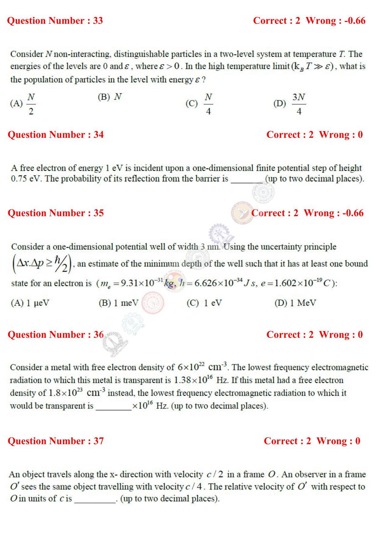 GATE 2017 Physics (PH) Question Paper with Answer Key - Page 10
