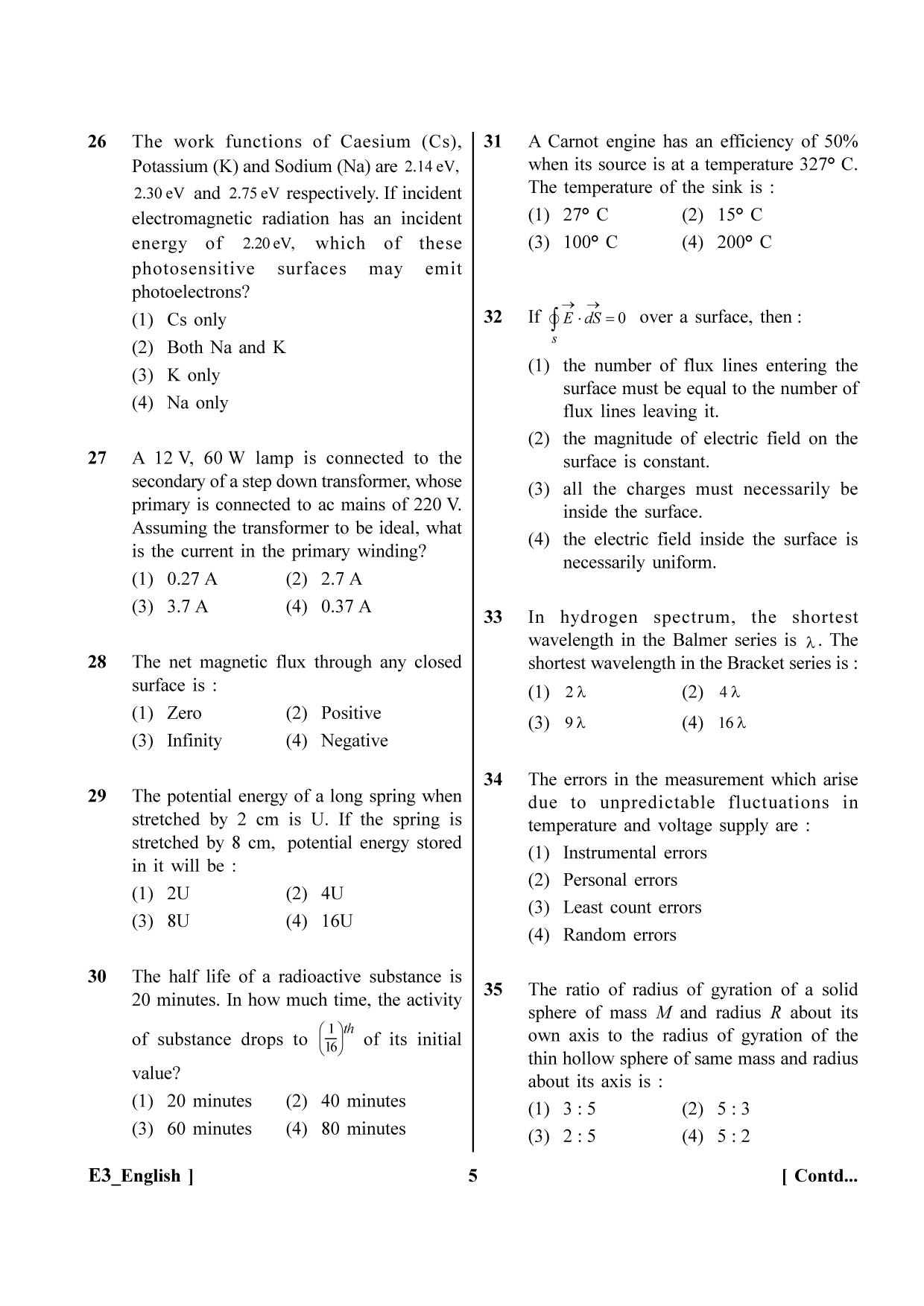 NEET 2023 E6 Official Answer Key - Page 5