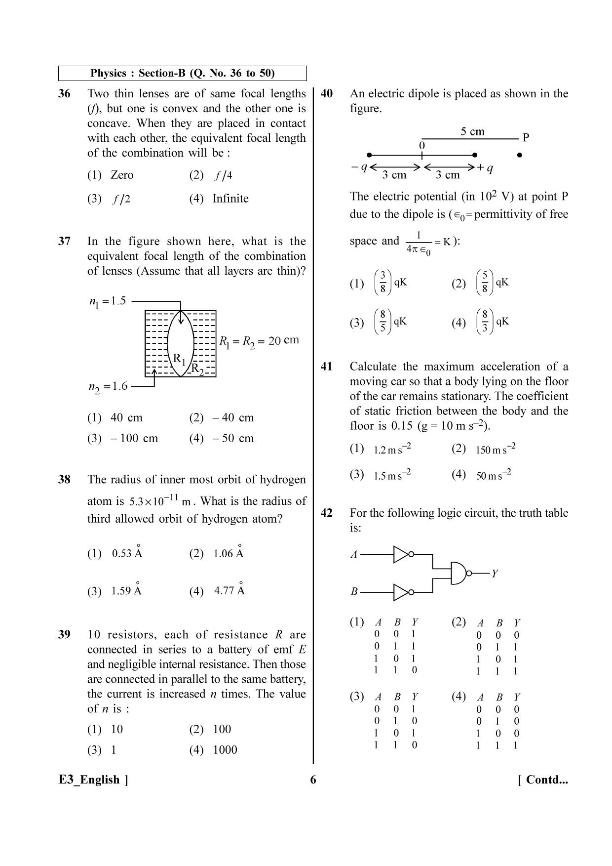 NEET 2023 E6 Official Answer Key - Page 6