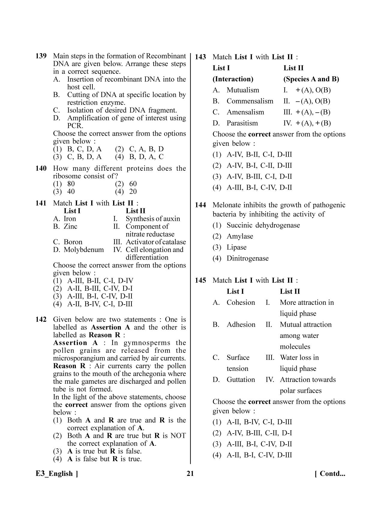NEET 2023 E6 Official Answer Key - Page 21