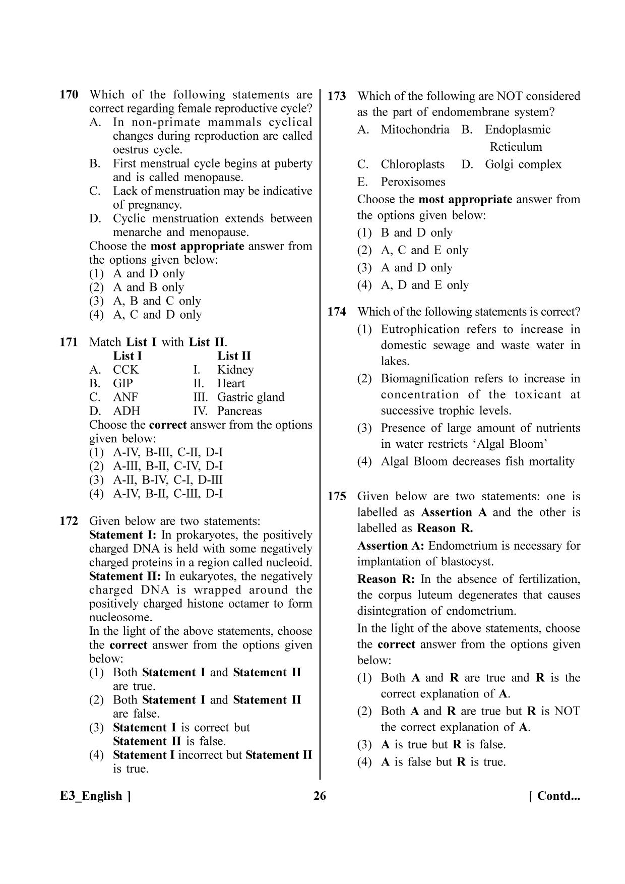 NEET 2023 E6 Official Answer Key - Page 26
