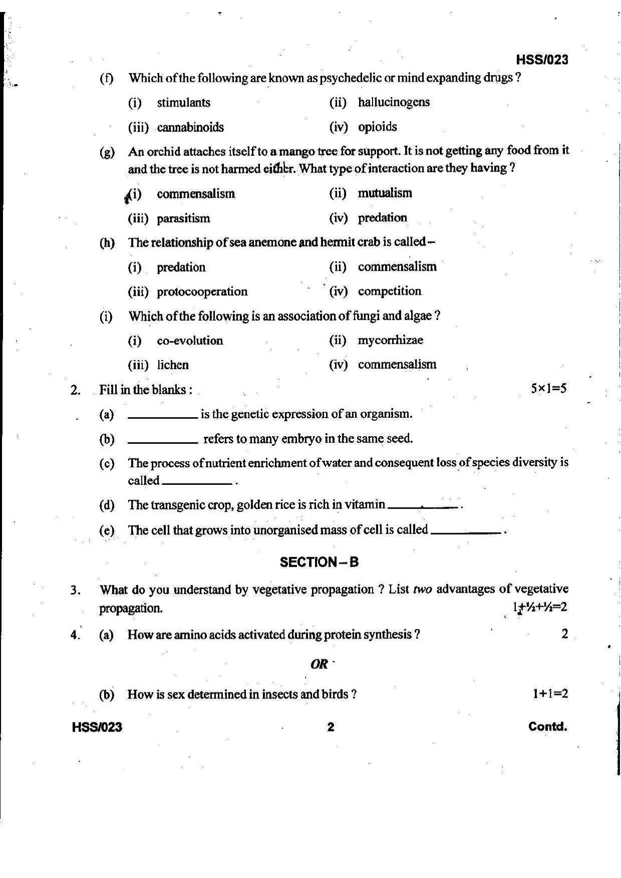 MBSE HSSLC 2022 Science Question Paper - Page 2