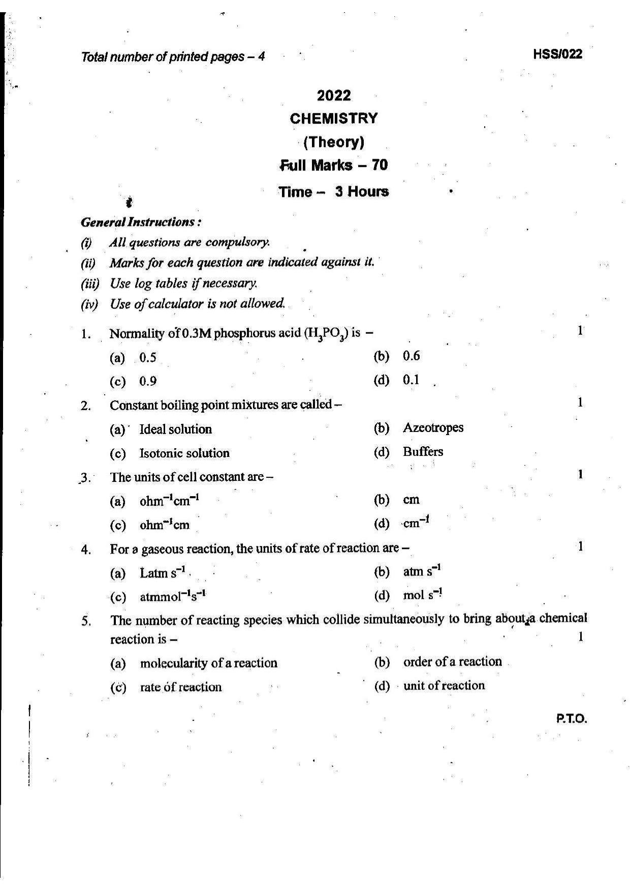 MBSE HSSLC 2022 Science Question Paper - Page 5