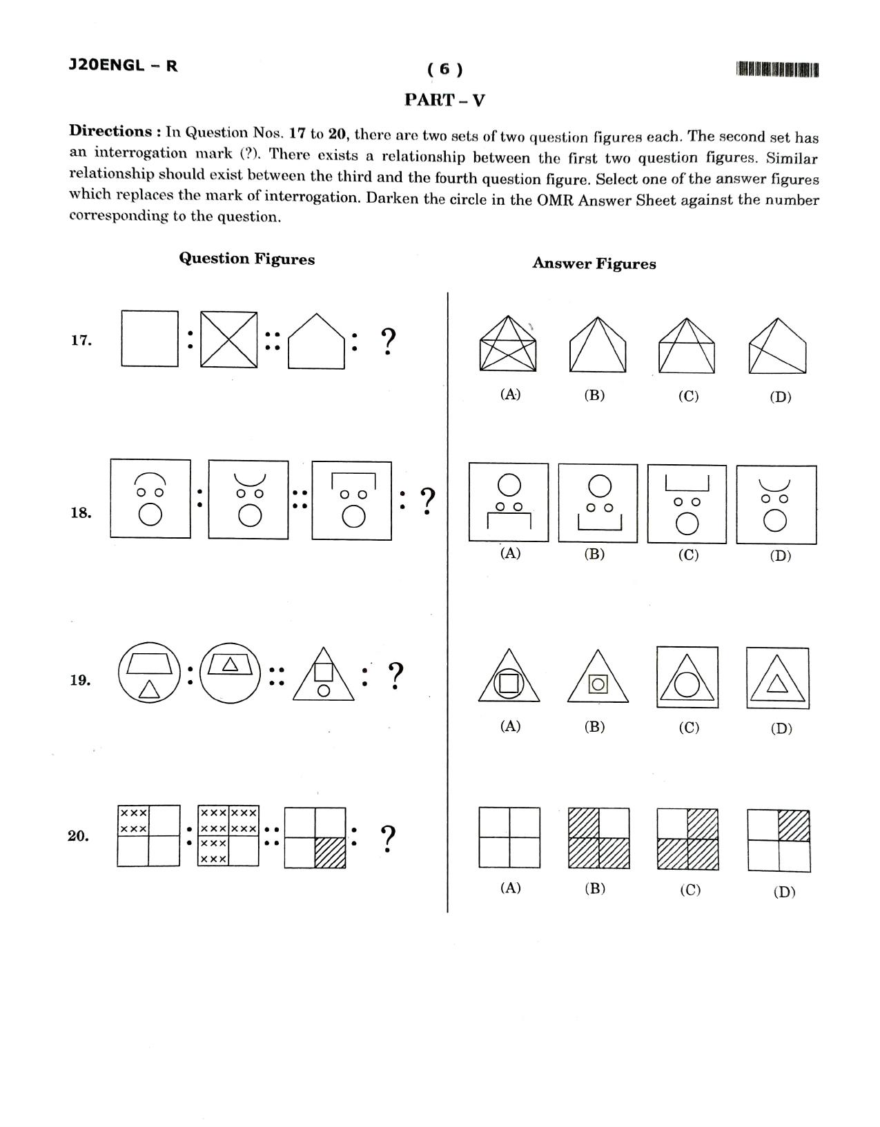 JNVST Class 6 2020 Question Paper with Solutions - Page 6