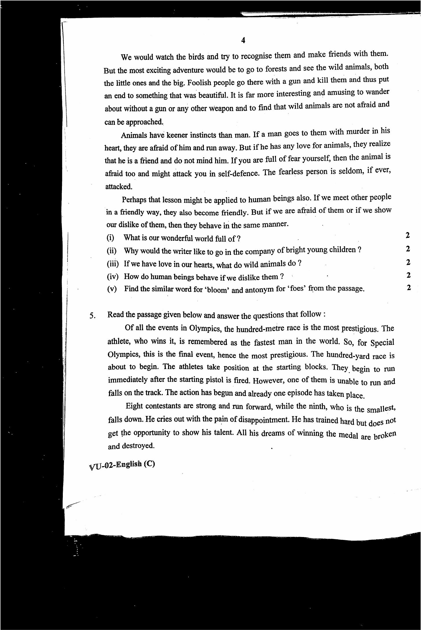 RBSE 2022 English Varishtha Upadhyay Question Paper - Page 5