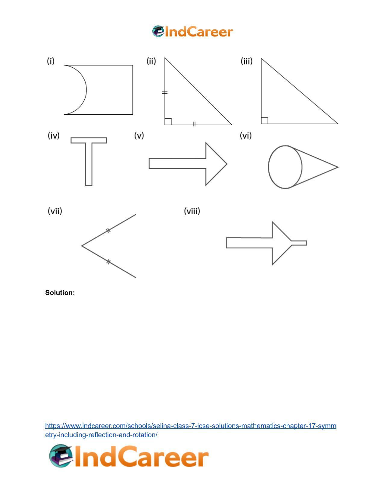 Selina Class 7 ICSE Solutions Mathematics : Chapter 17- Symmetry (Including Reflection and Rotation) - Page 3