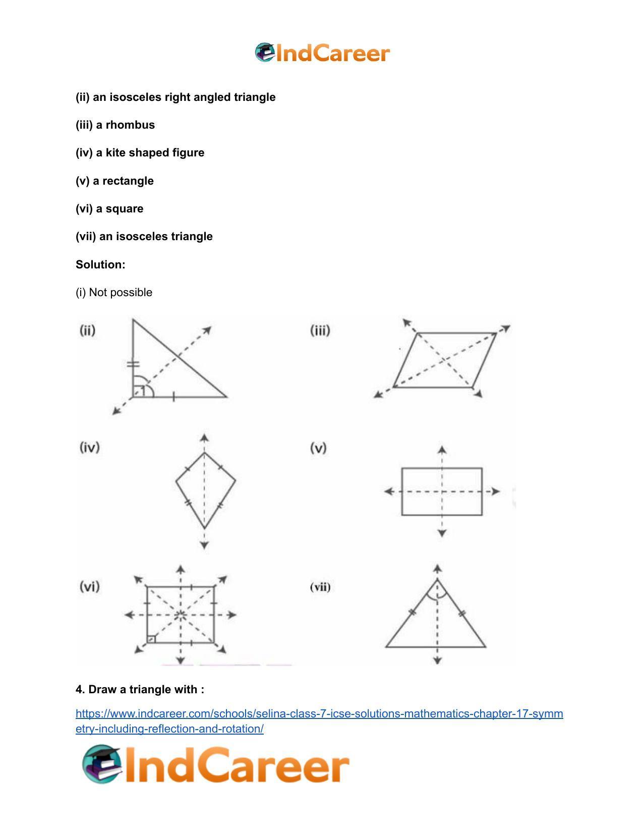 Selina Class 7 ICSE Solutions Mathematics : Chapter 17- Symmetry (Including Reflection and Rotation) - Page 6