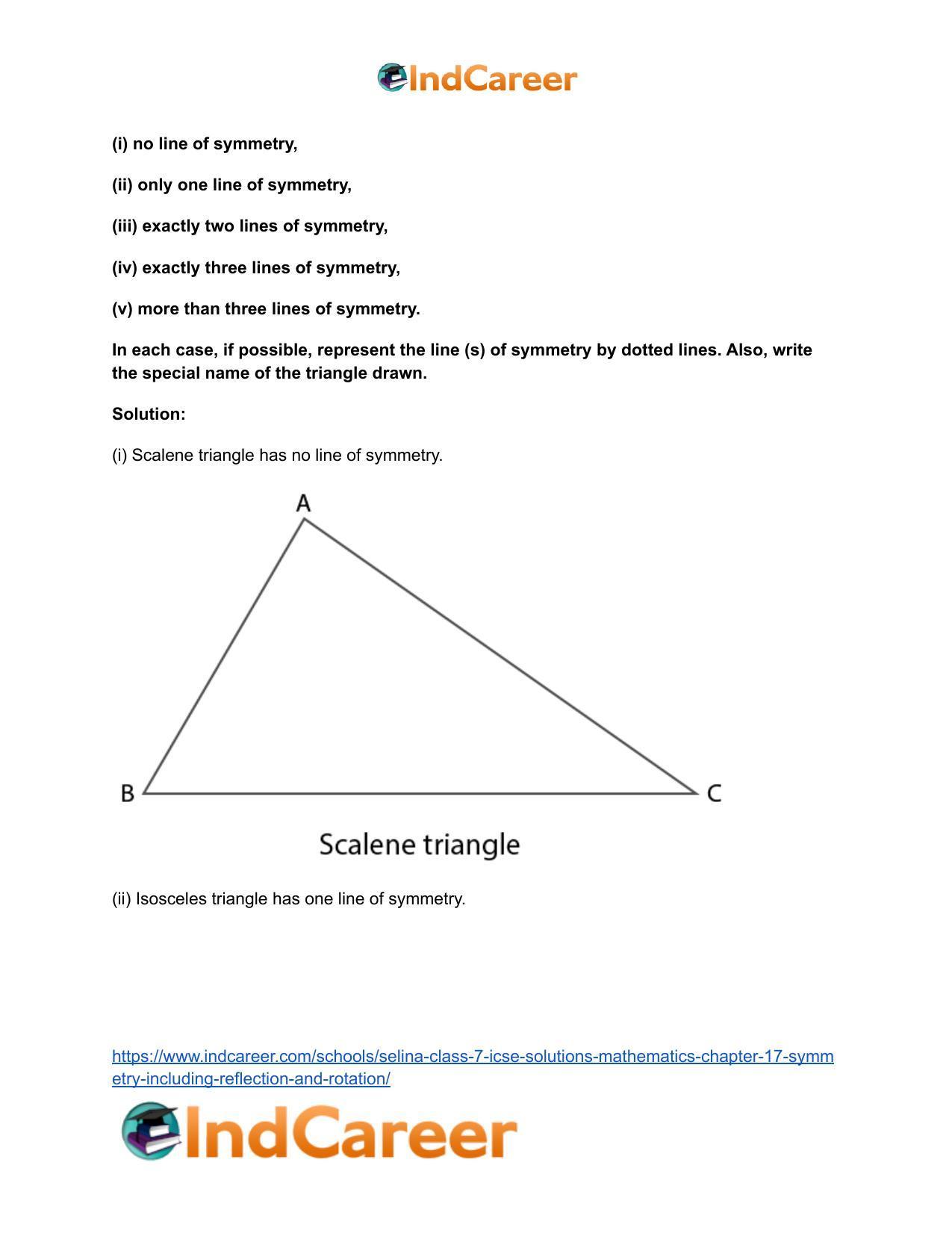 Selina Class 7 ICSE Solutions Mathematics : Chapter 17- Symmetry (Including Reflection and Rotation) - Page 7