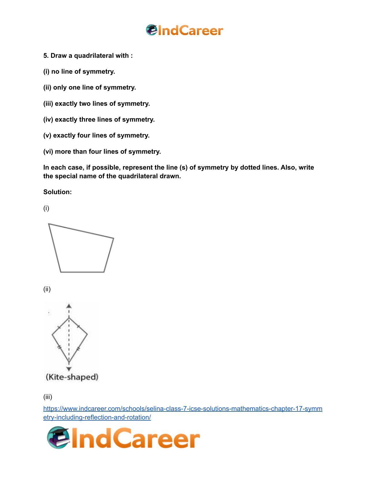 Selina Class 7 ICSE Solutions Mathematics : Chapter 17- Symmetry (Including Reflection and Rotation) - Page 9