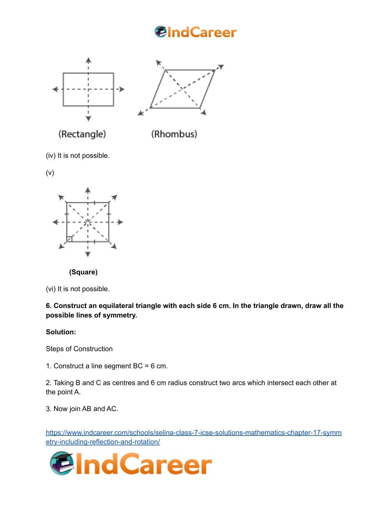 Selina Class 7 ICSE Solutions Mathematics : Chapter 17- Symmetry (Including Reflection and Rotation) - Page 10