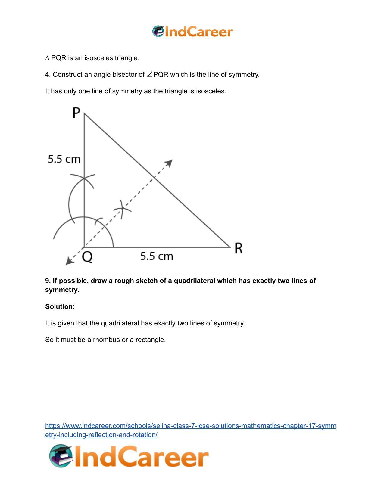 Selina Class 7 ICSE Solutions Mathematics : Chapter 17- Symmetry (Including Reflection and Rotation) - Page 13