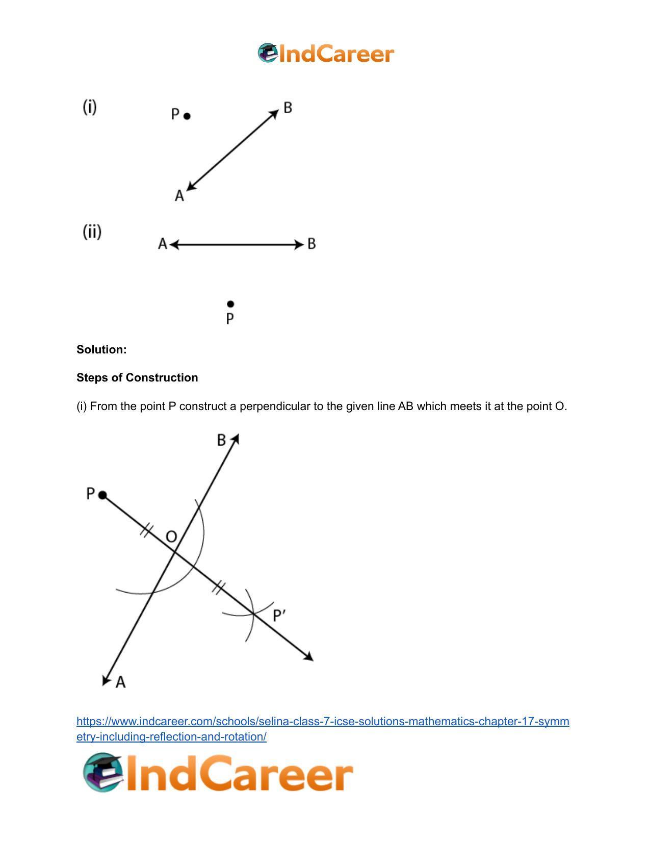 Selina Class 7 ICSE Solutions Mathematics : Chapter 17- Symmetry (Including Reflection and Rotation) - Page 16