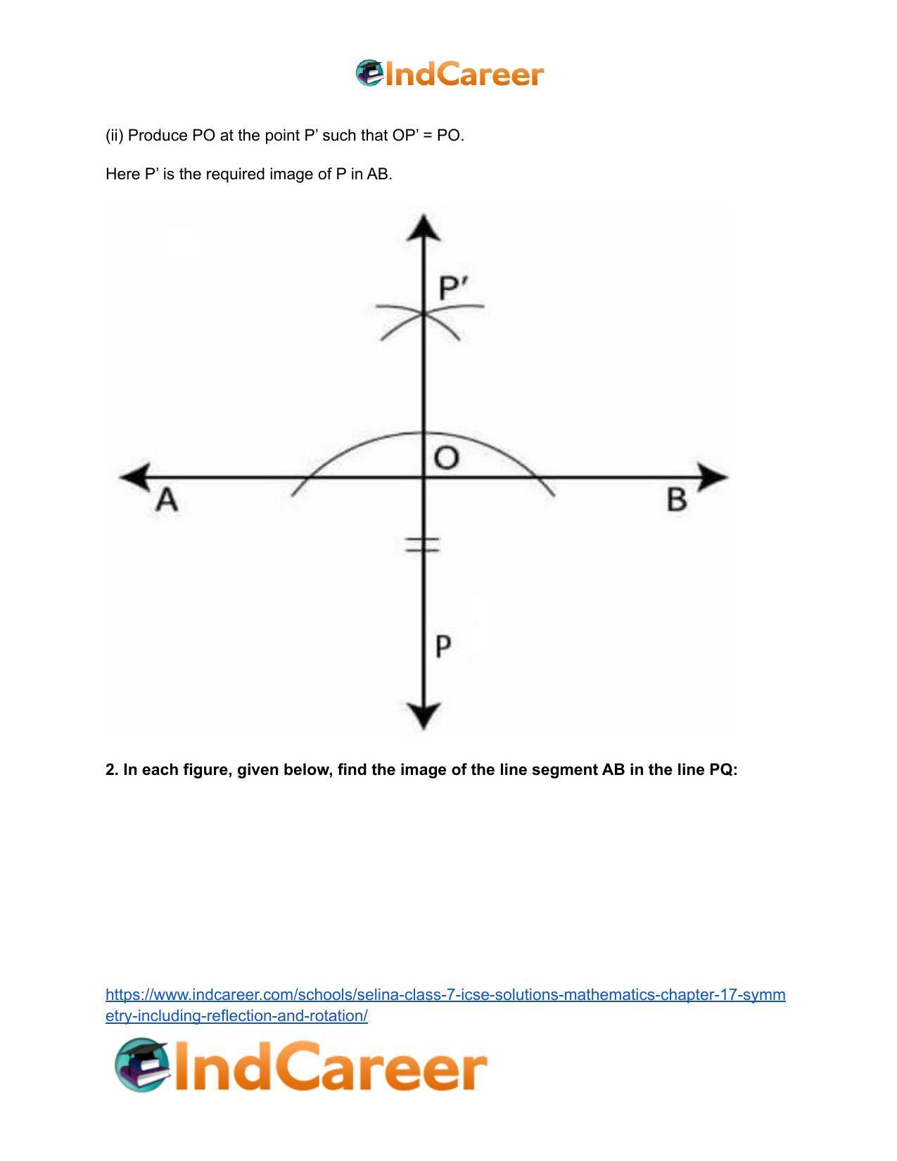 Selina Class 7 ICSE Solutions Mathematics : Chapter 17- Symmetry (Including Reflection and Rotation) - Page 17