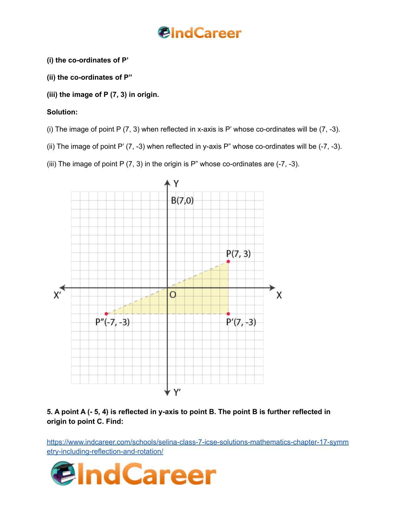 Selina Class 7 ICSE Solutions Mathematics : Chapter 17- Symmetry (Including Reflection and Rotation) - Page 20