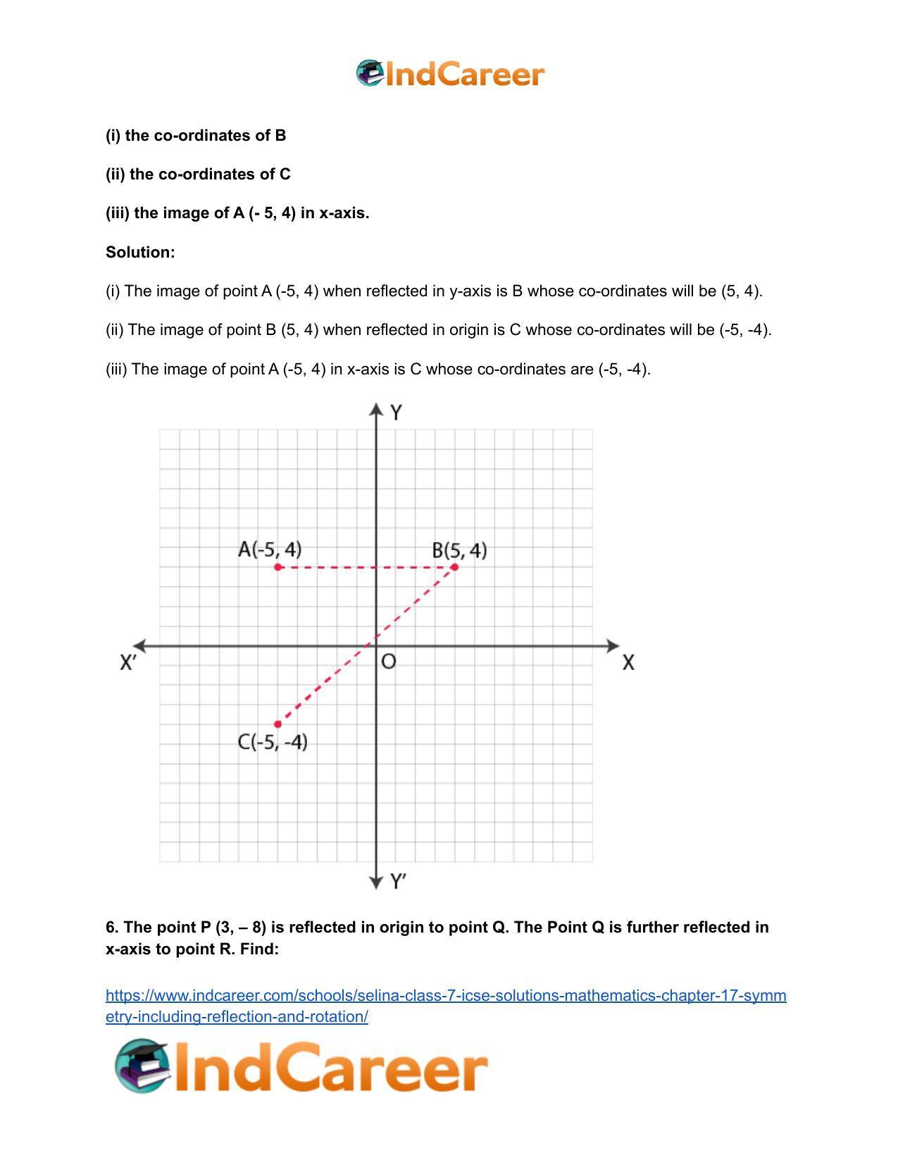 Selina Class 7 ICSE Solutions Mathematics : Chapter 17- Symmetry (Including Reflection and Rotation) - Page 21