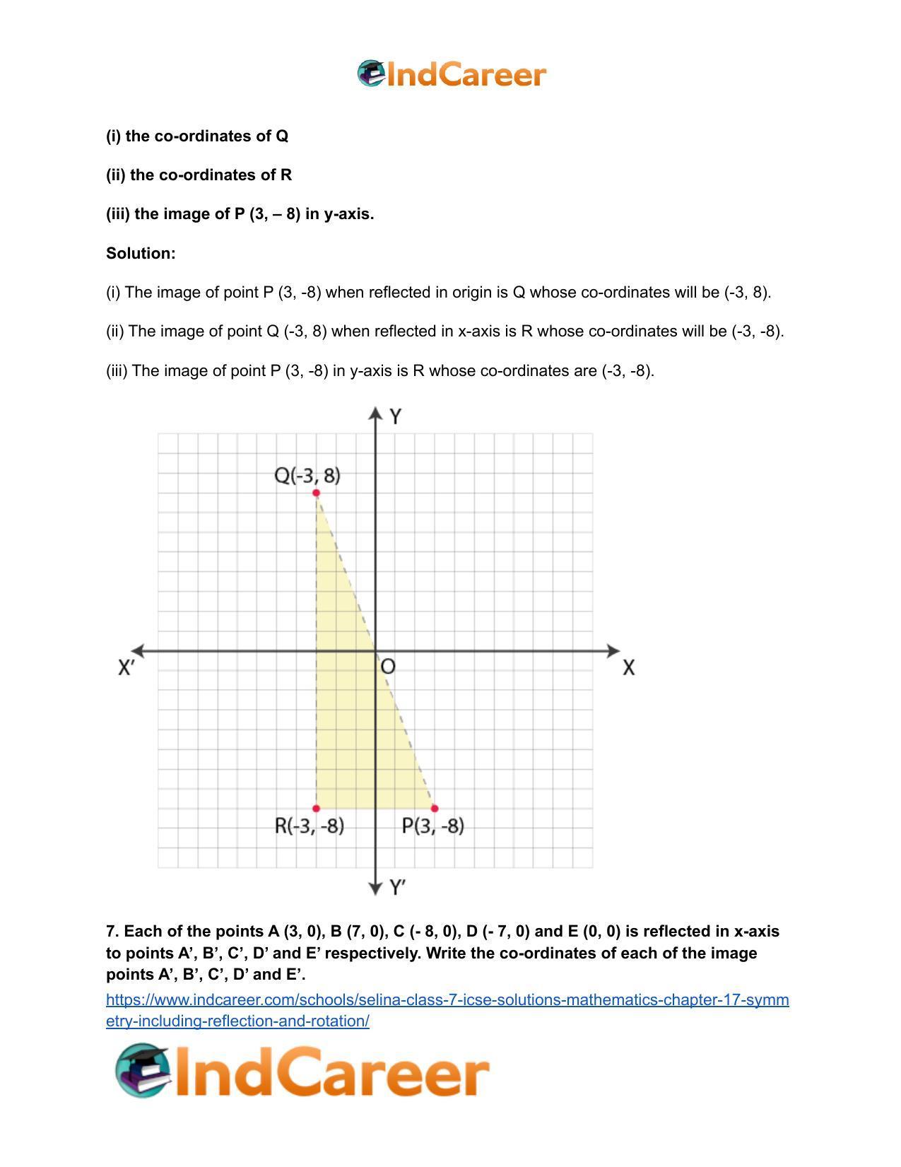 Selina Class 7 ICSE Solutions Mathematics : Chapter 17- Symmetry (Including Reflection and Rotation) - Page 22