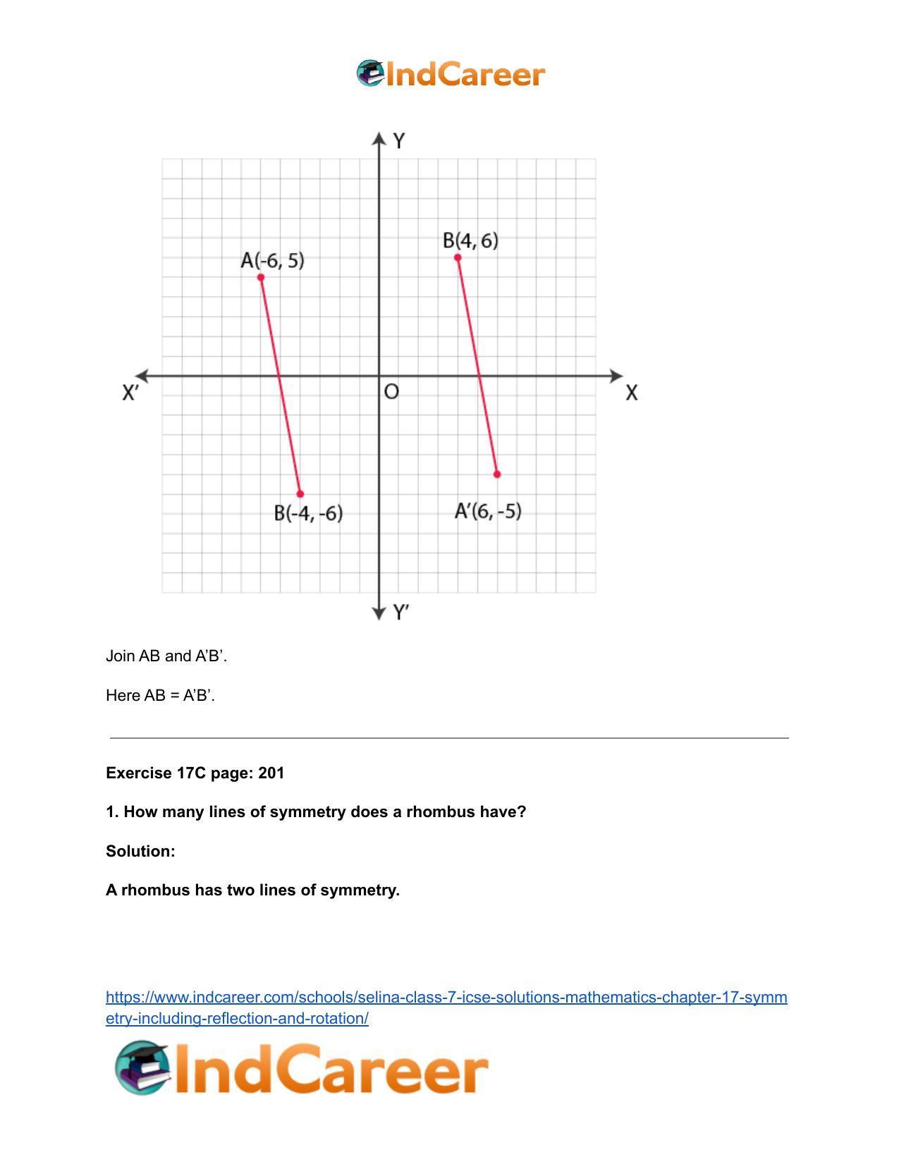 Selina Class 7 ICSE Solutions Mathematics : Chapter 17- Symmetry (Including Reflection and Rotation) - Page 28