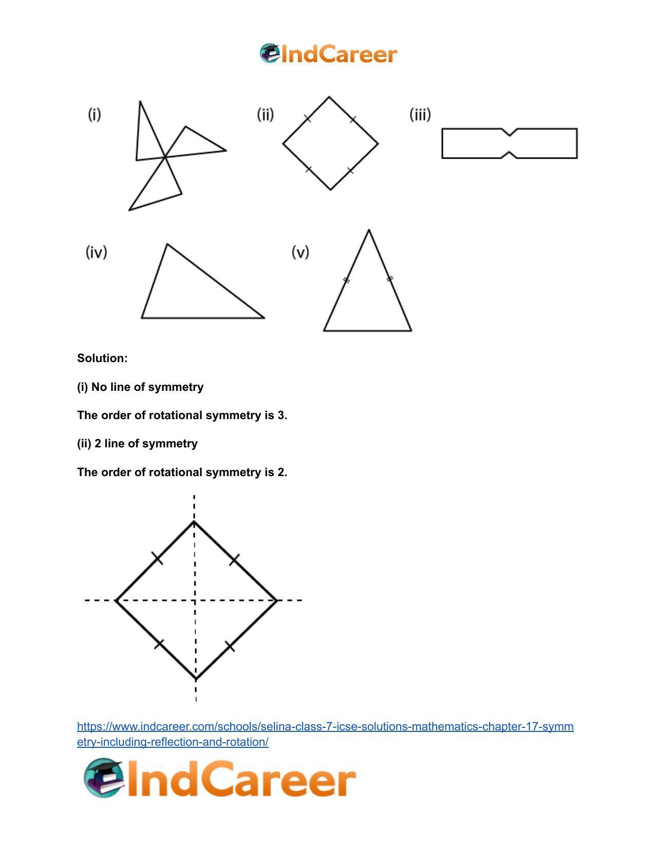 Selina Class 7 ICSE Solutions Mathematics : Chapter 17- Symmetry (Including Reflection and Rotation) - Page 31