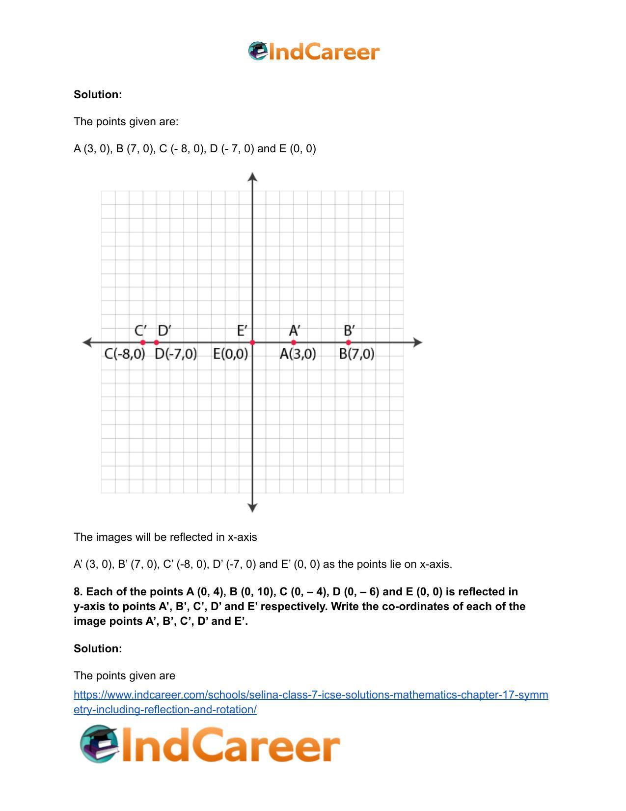 Selina Class 7 ICSE Solutions Mathematics : Chapter 17- Symmetry (Including Reflection and Rotation) - Page 40