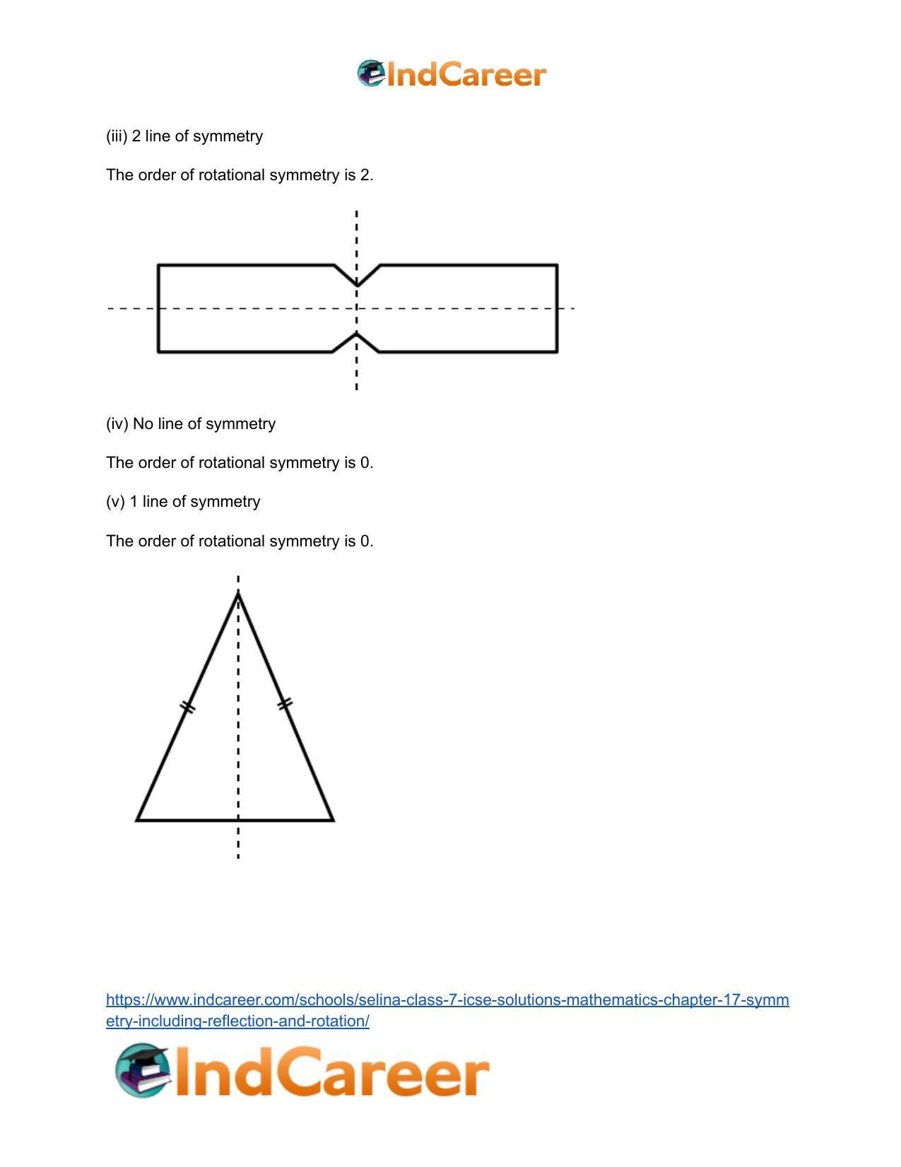 Selina Class 7 ICSE Solutions Mathematics : Chapter 17- Symmetry (Including Reflection and Rotation) - Page 49