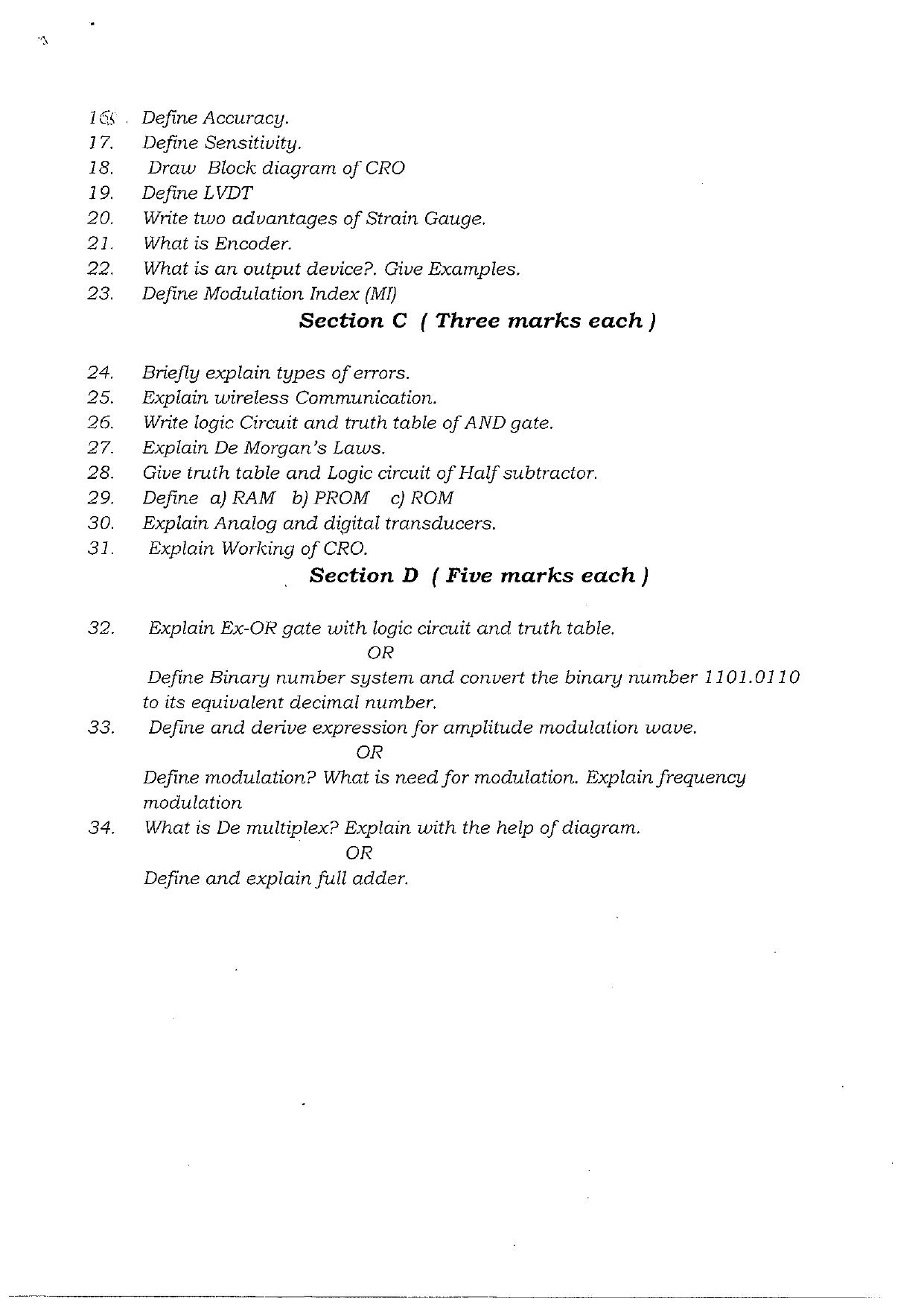 JKBOSE Class 12 Electronics Model Question Paper - Page 2