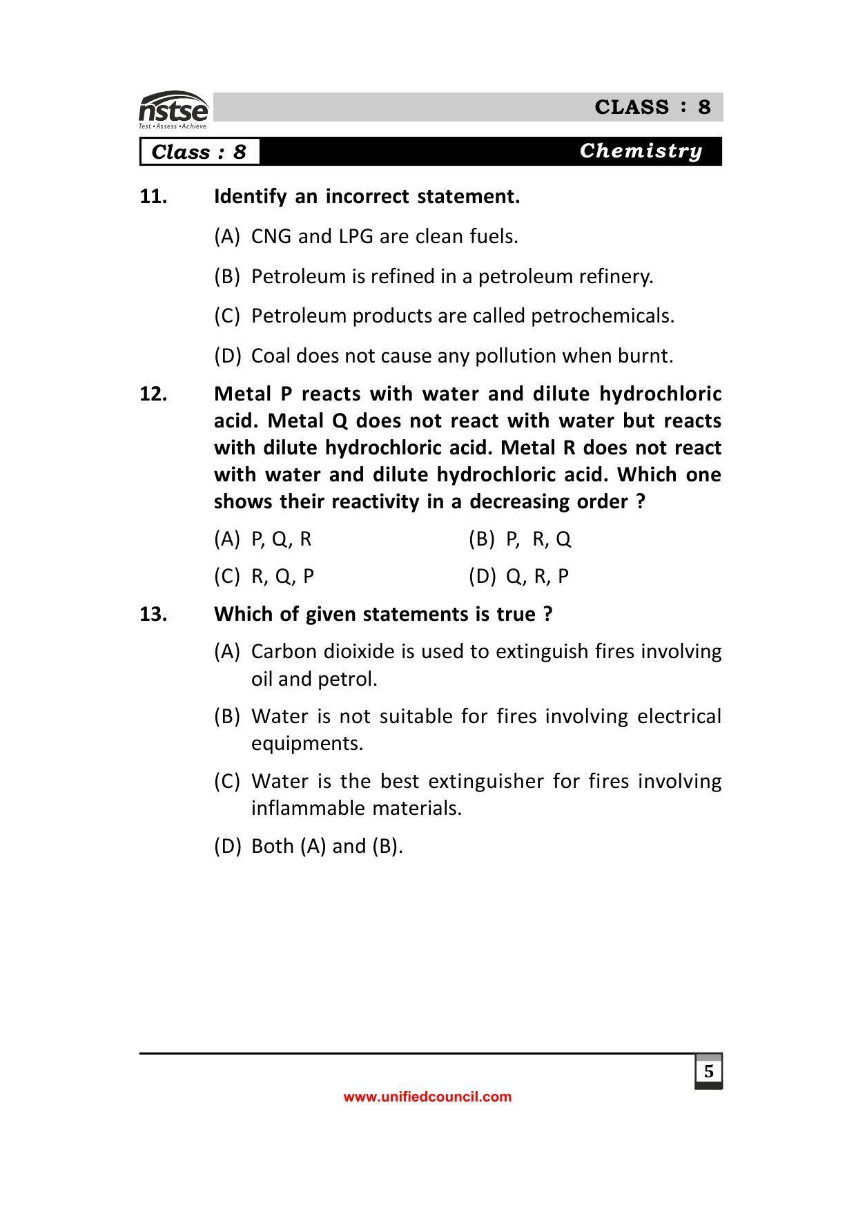 2023 Class 8 NSTSE Sample Question Papers - Page 5