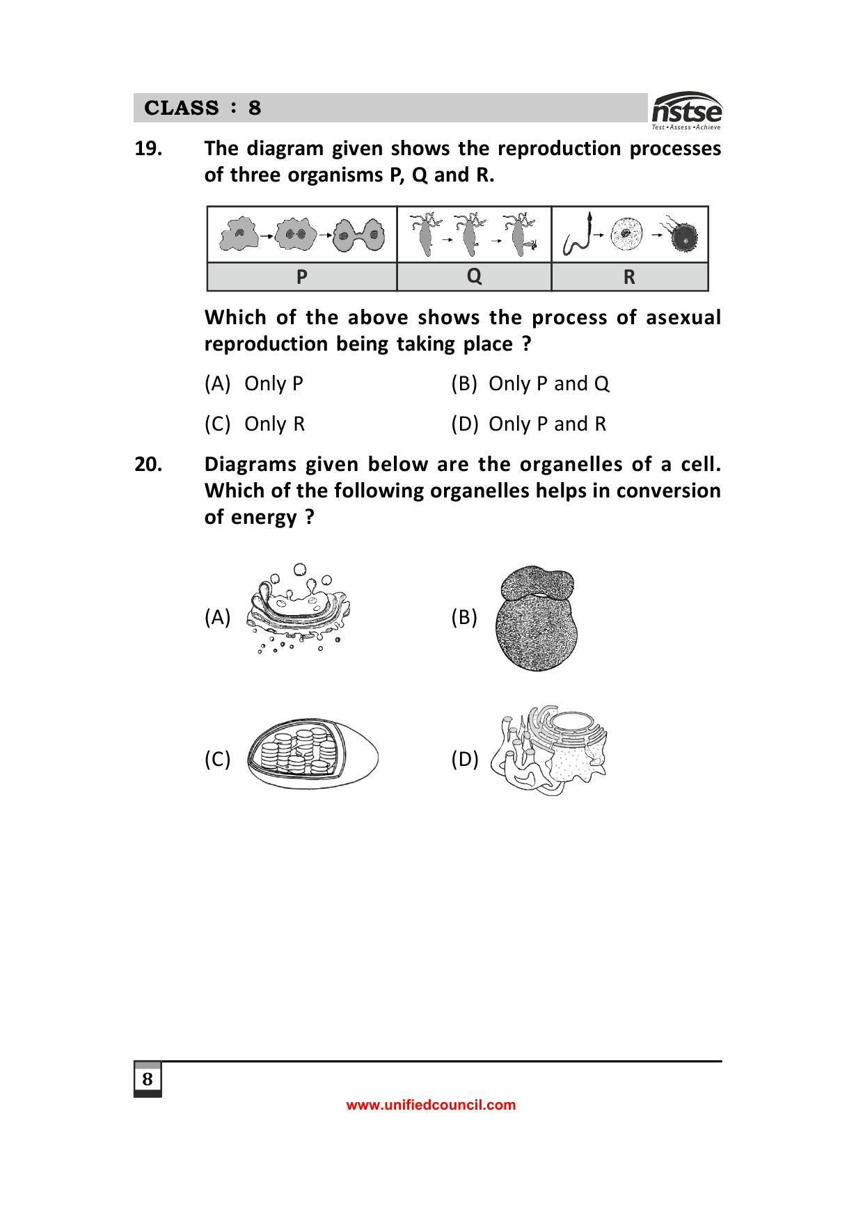 2023 Class 8 NSTSE Sample Question Papers - Page 8