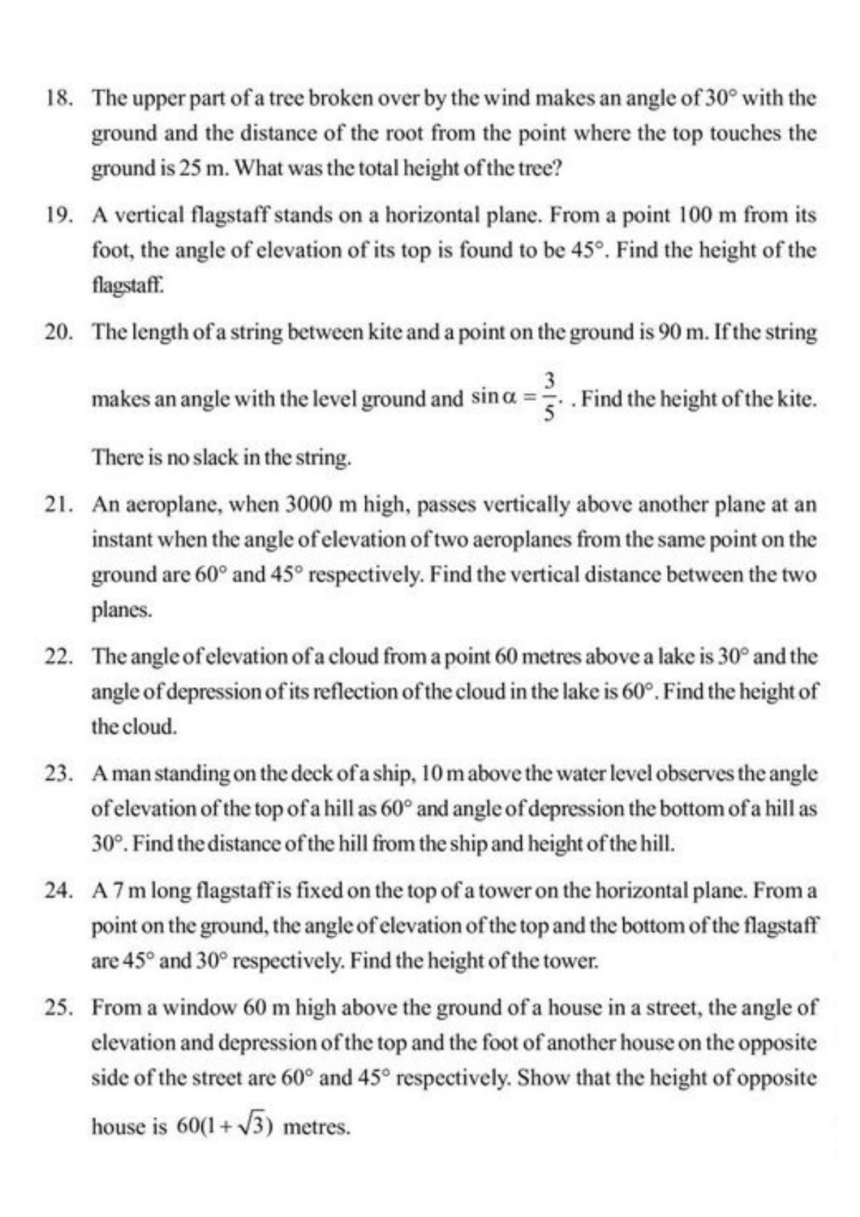 Class 10 Notes, Question & Practice Paper - Mathematics (Topic 9: Some Applications of Trigonometry) - Page 7