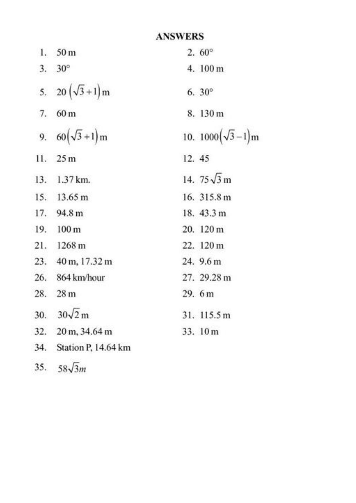 Class 10 Notes, Question & Practice Paper - Mathematics (Topic 9: Some Applications of Trigonometry) - Page 10