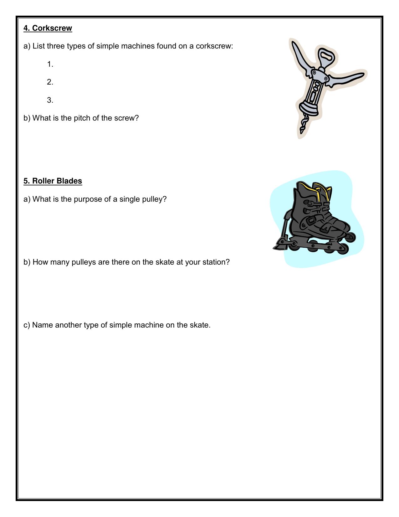 CBSE Worksheets for Class 6 Physics Machines Assignment 2 - Page 2