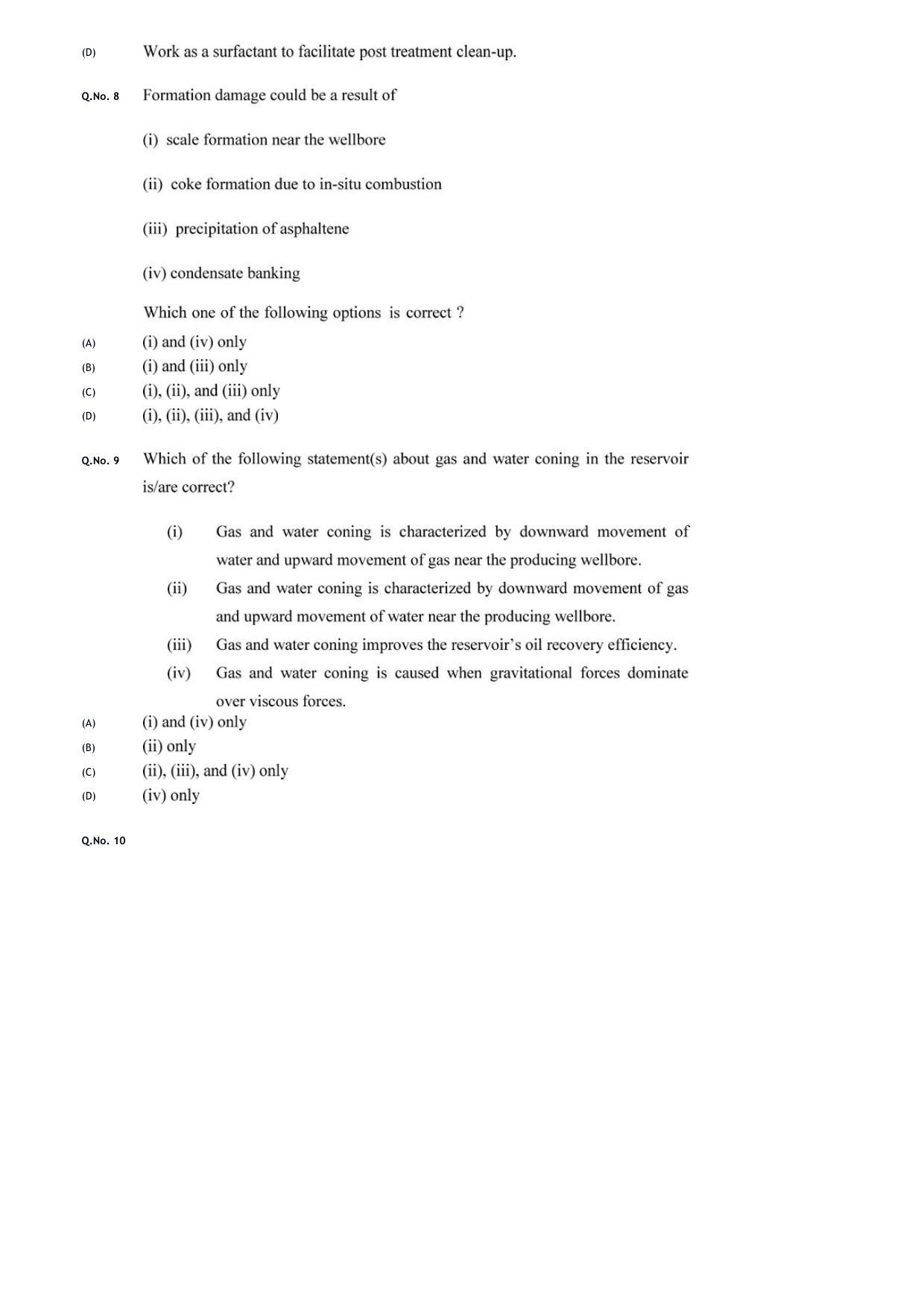 GATE 2020 Petroleum Engineering (PE) Question Paper with Answer Key - Page 5