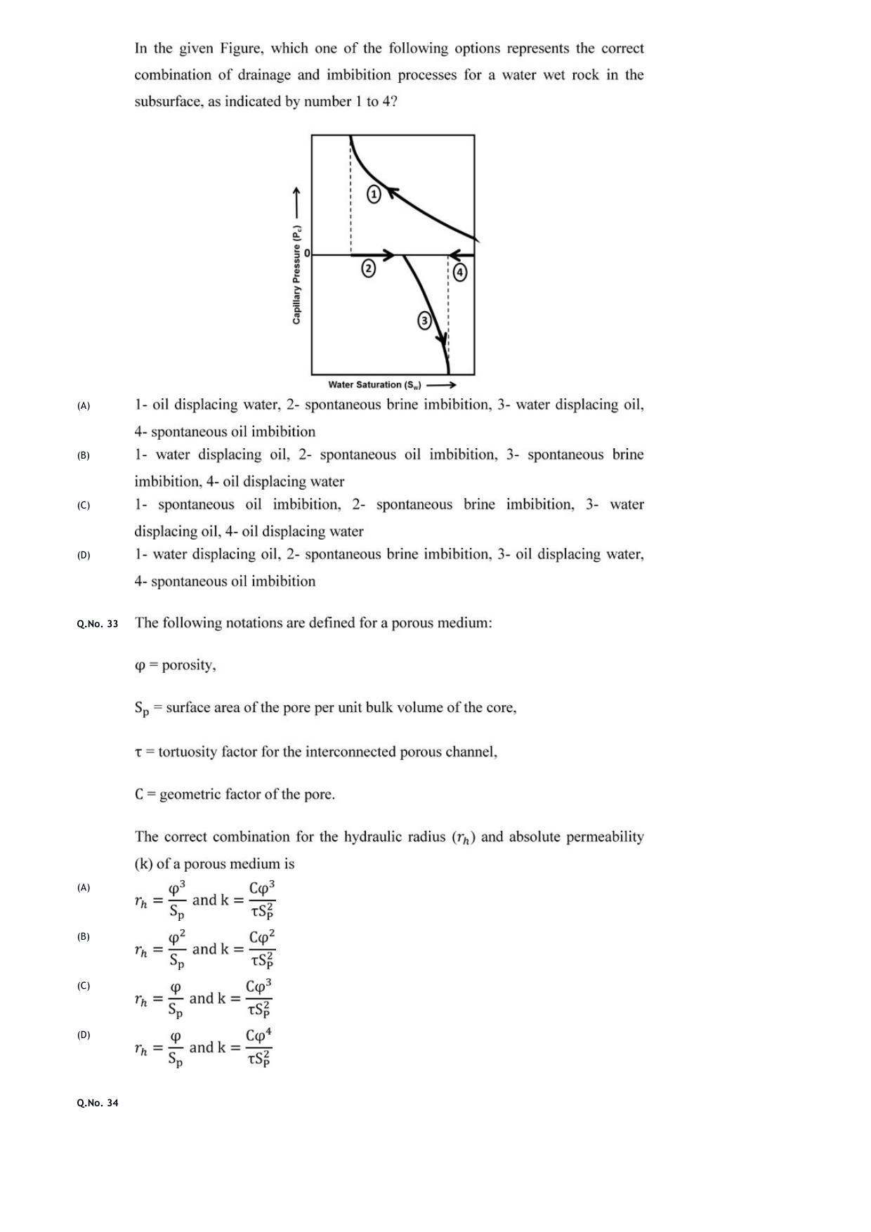 GATE 2020 Petroleum Engineering (PE) Question Paper with Answer Key - Page 12