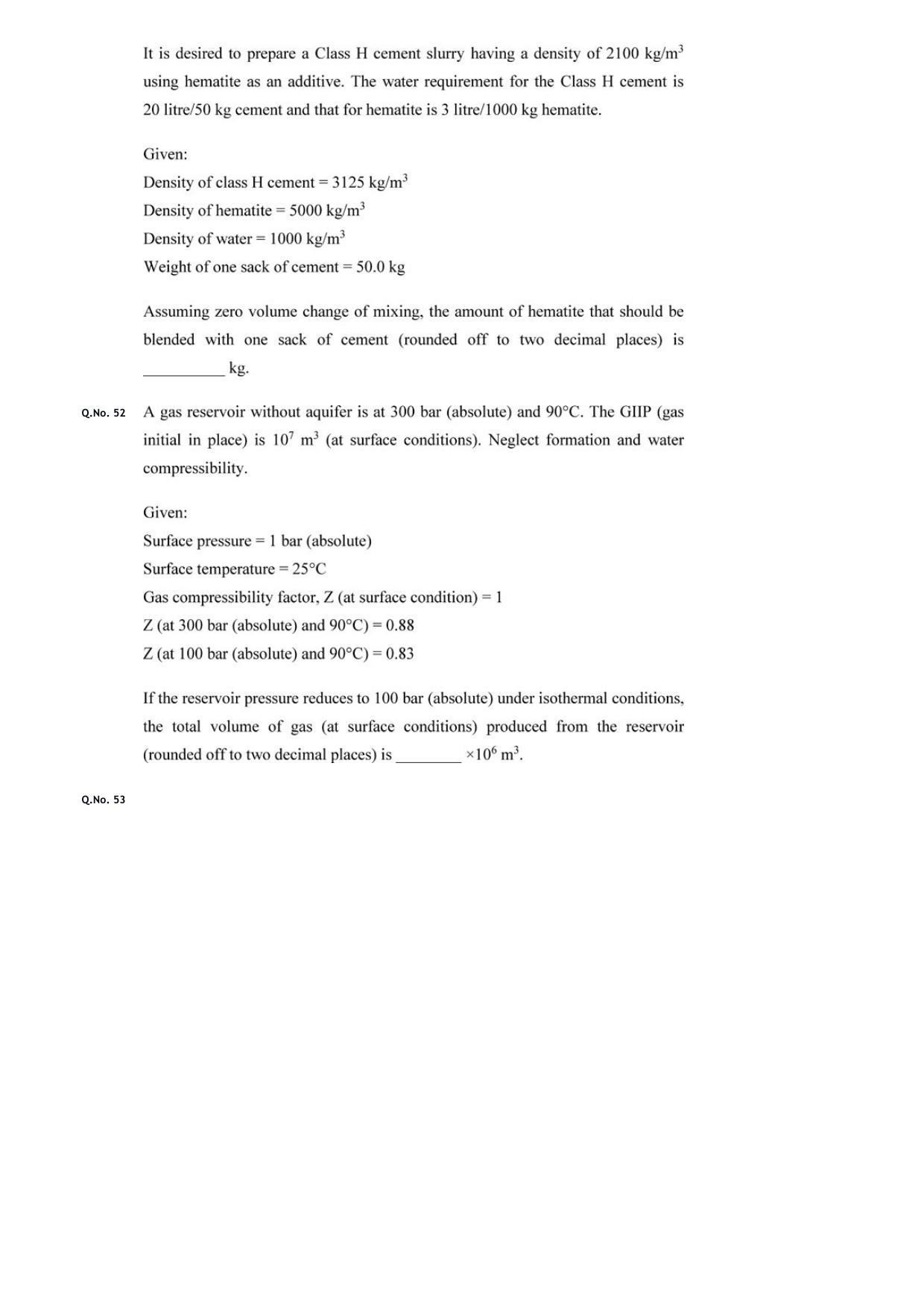 GATE 2020 Petroleum Engineering (PE) Question Paper with Answer Key - Page 17