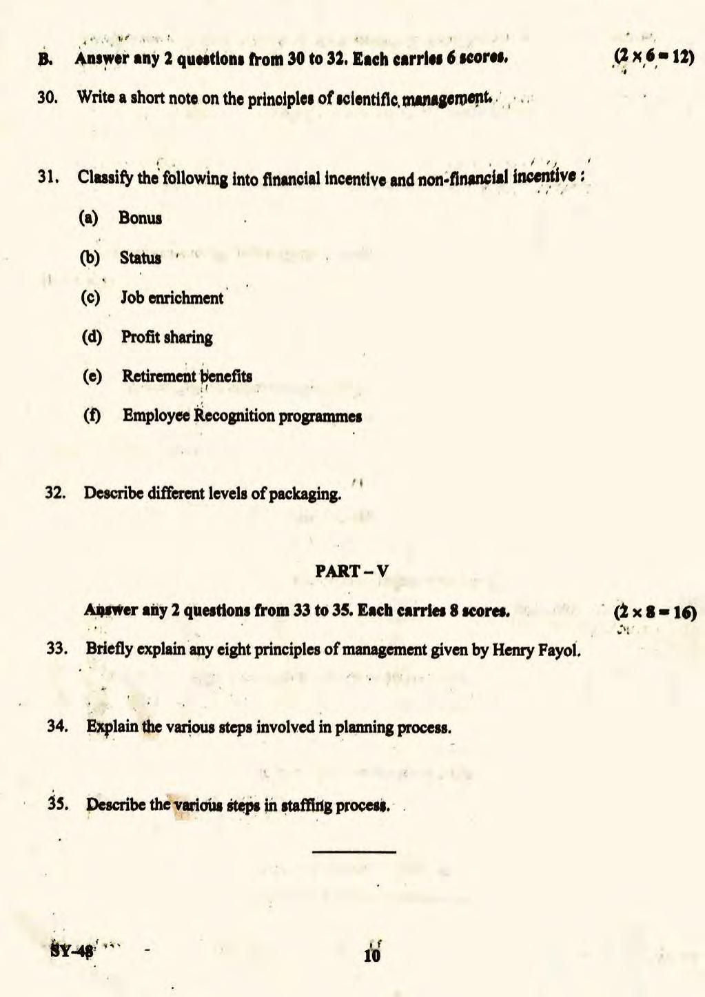 Kerala Plus Two 2022 Business Studies Question Paper - Page 10
