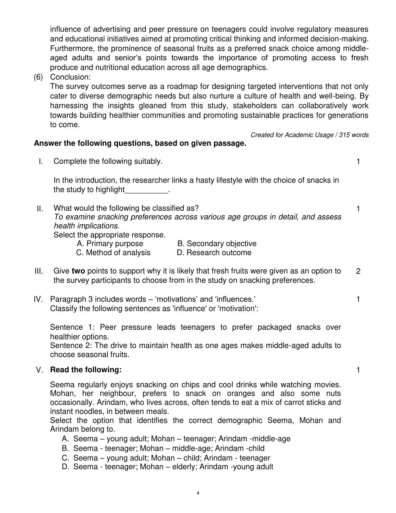 CBSE Class 12 English Core Sample Question Paper 2024-25 - Page 4