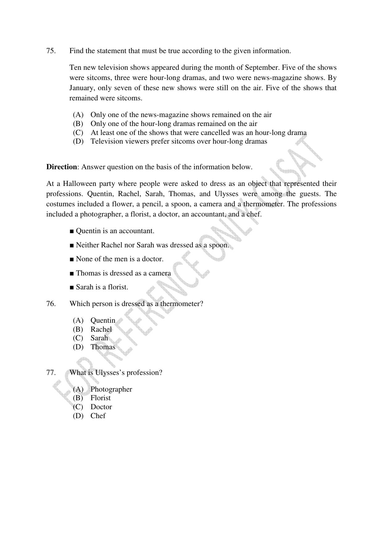 CUSAT CAT 2022 Test for Masters in Bioethics Question Paper - Page 18