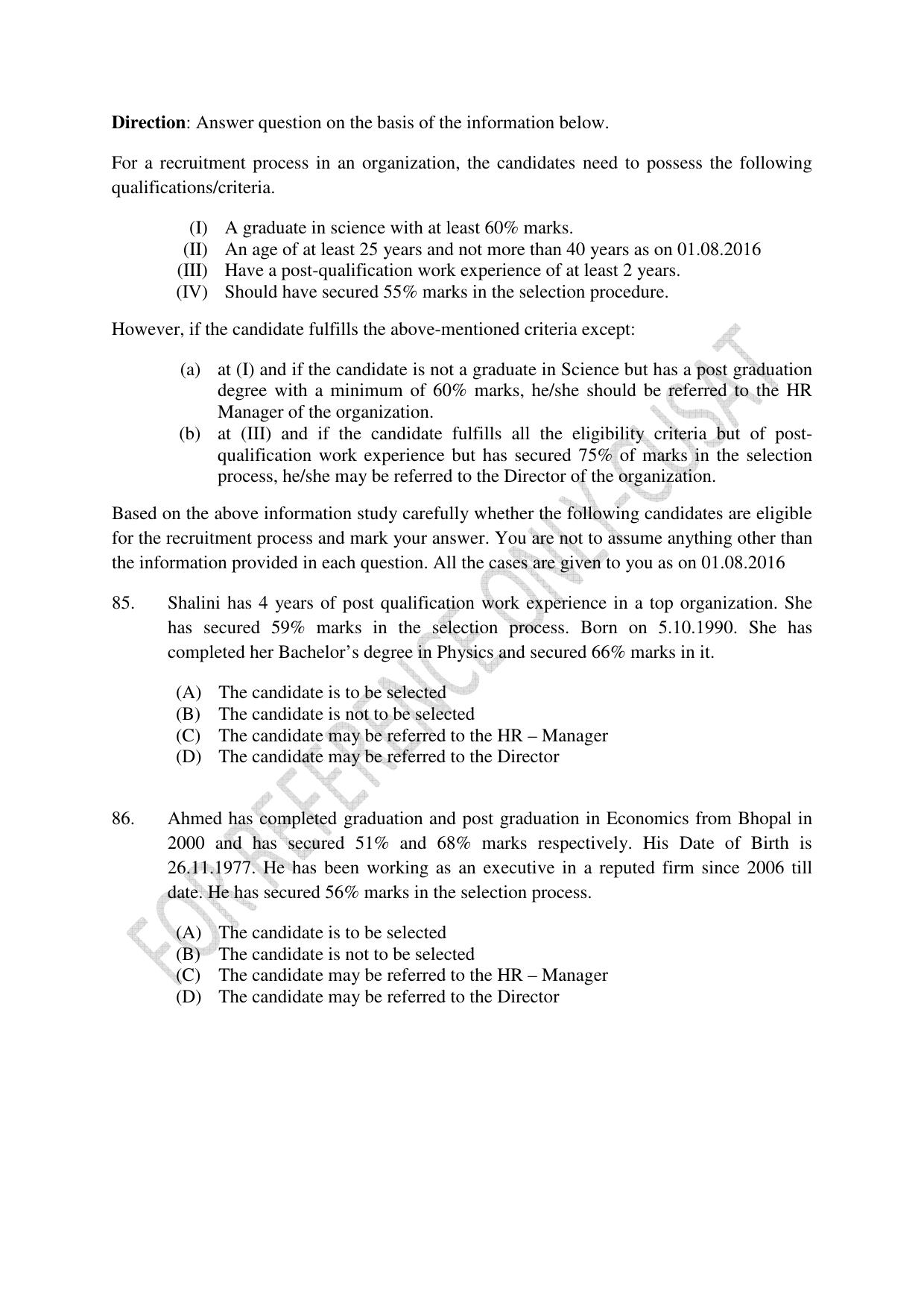 CUSAT CAT 2022 Test for Masters in Bioethics Question Paper - Page 21