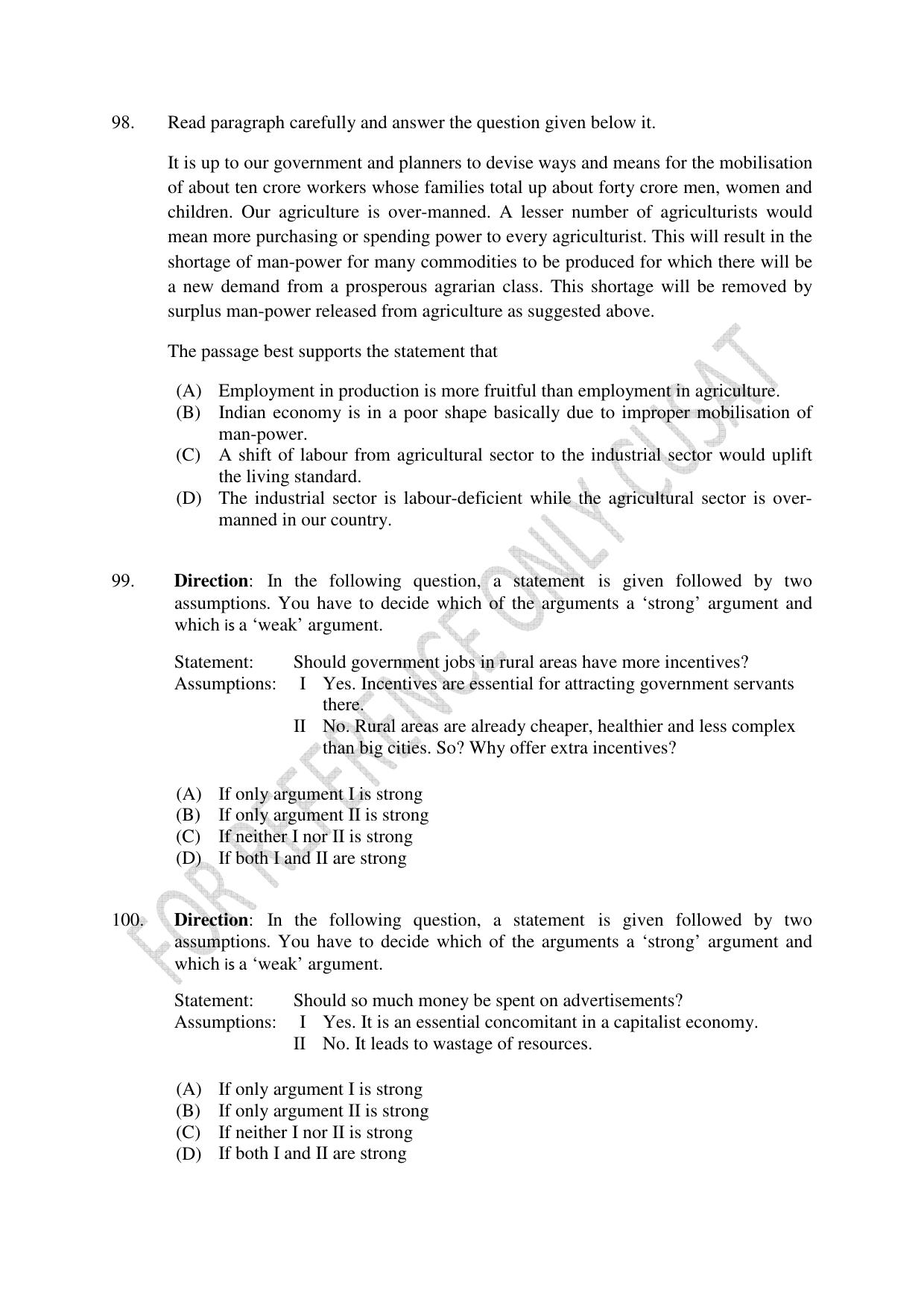 CUSAT CAT 2022 Test for Masters in Bioethics Question Paper - Page 26