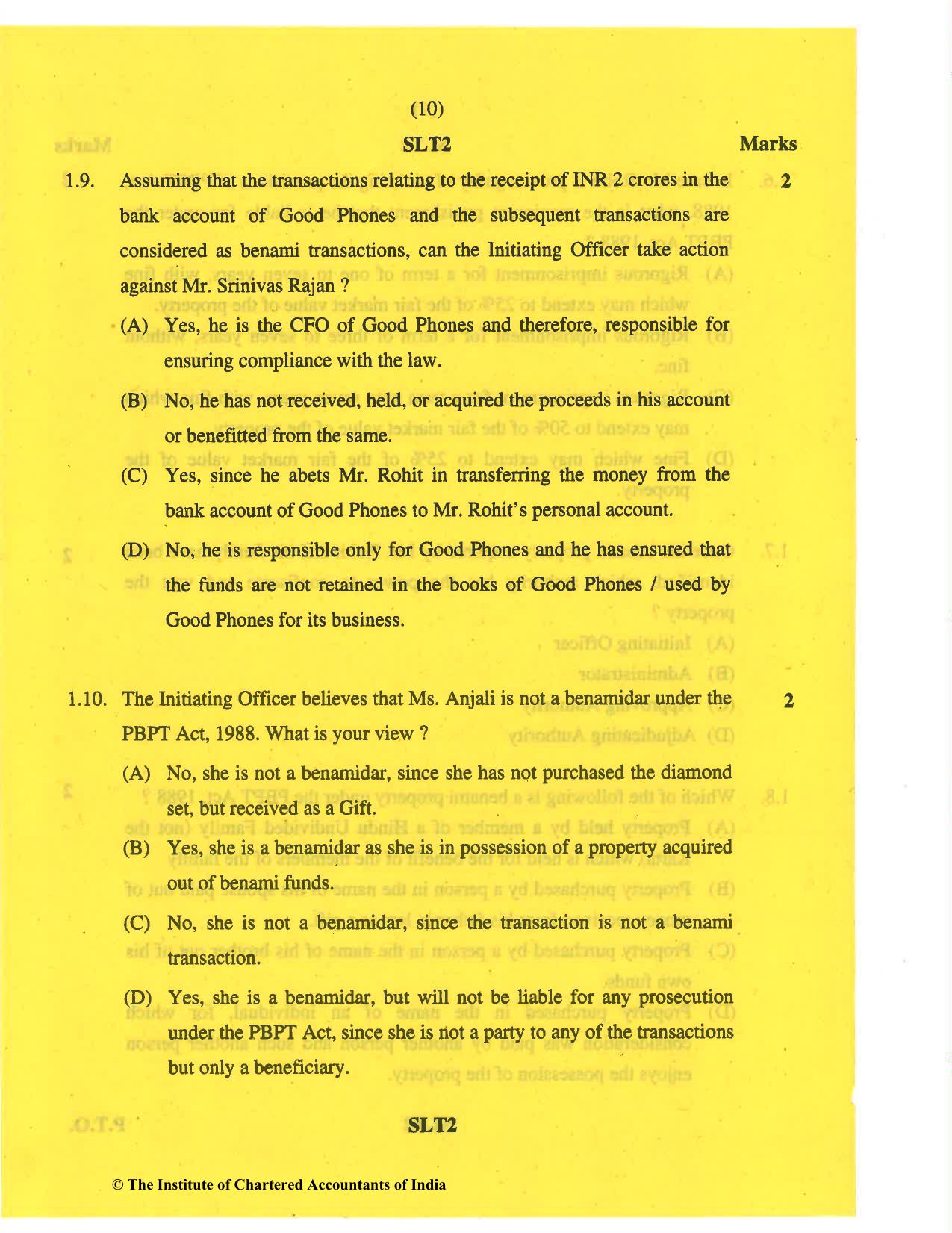 CA Final May 2019 Question Paper - Paper 6D – Economic Laws - Page 10