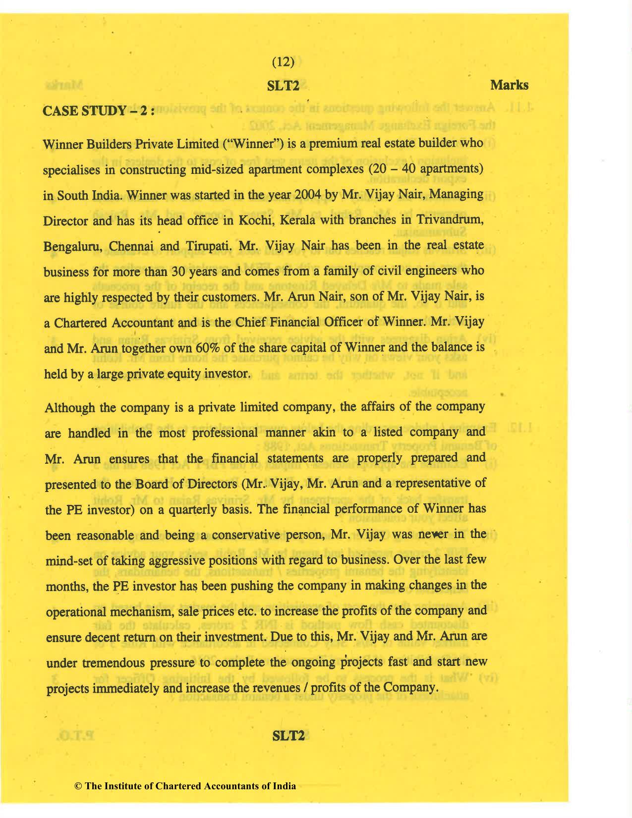 CA Final May 2019 Question Paper - Paper 6D – Economic Laws - Page 12