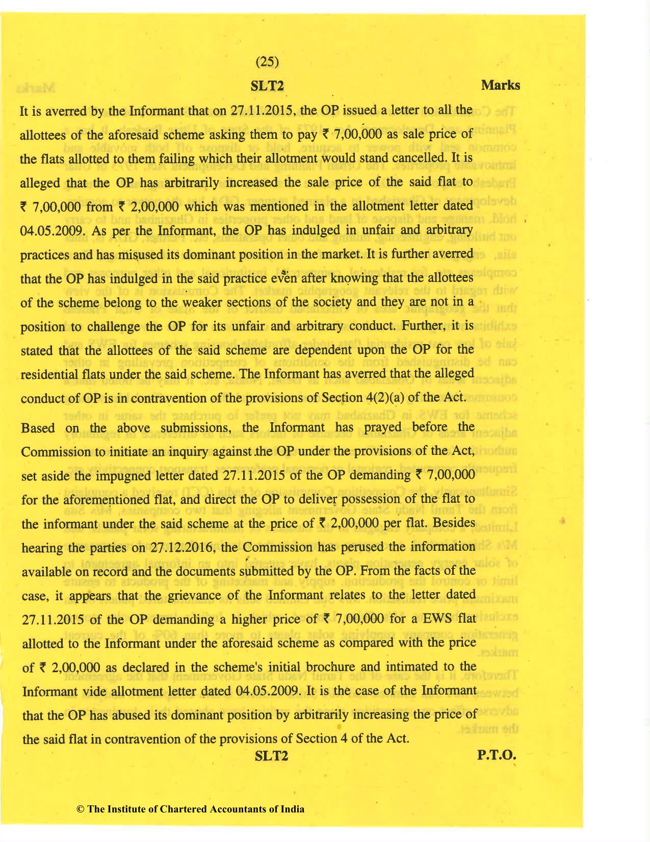 CA Final May 2019 Question Paper - Paper 6D – Economic Laws - Page 25