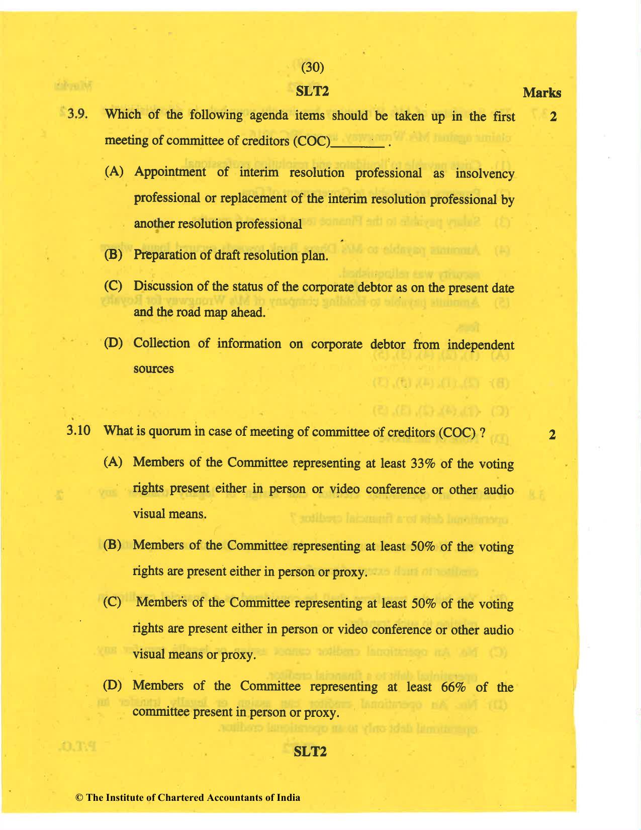 CA Final May 2019 Question Paper - Paper 6D – Economic Laws - Page 30
