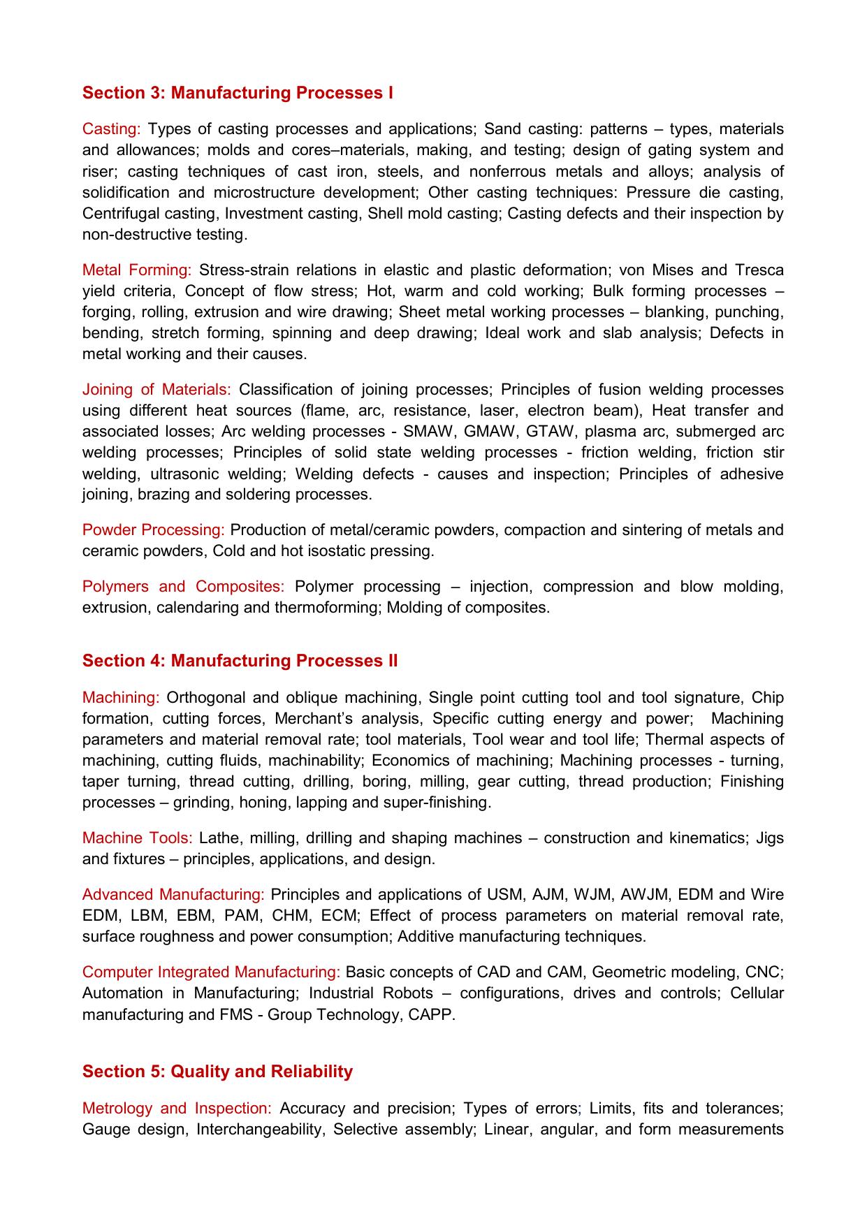 GATE Production and Industrial Engineering Syllabus - Page 2