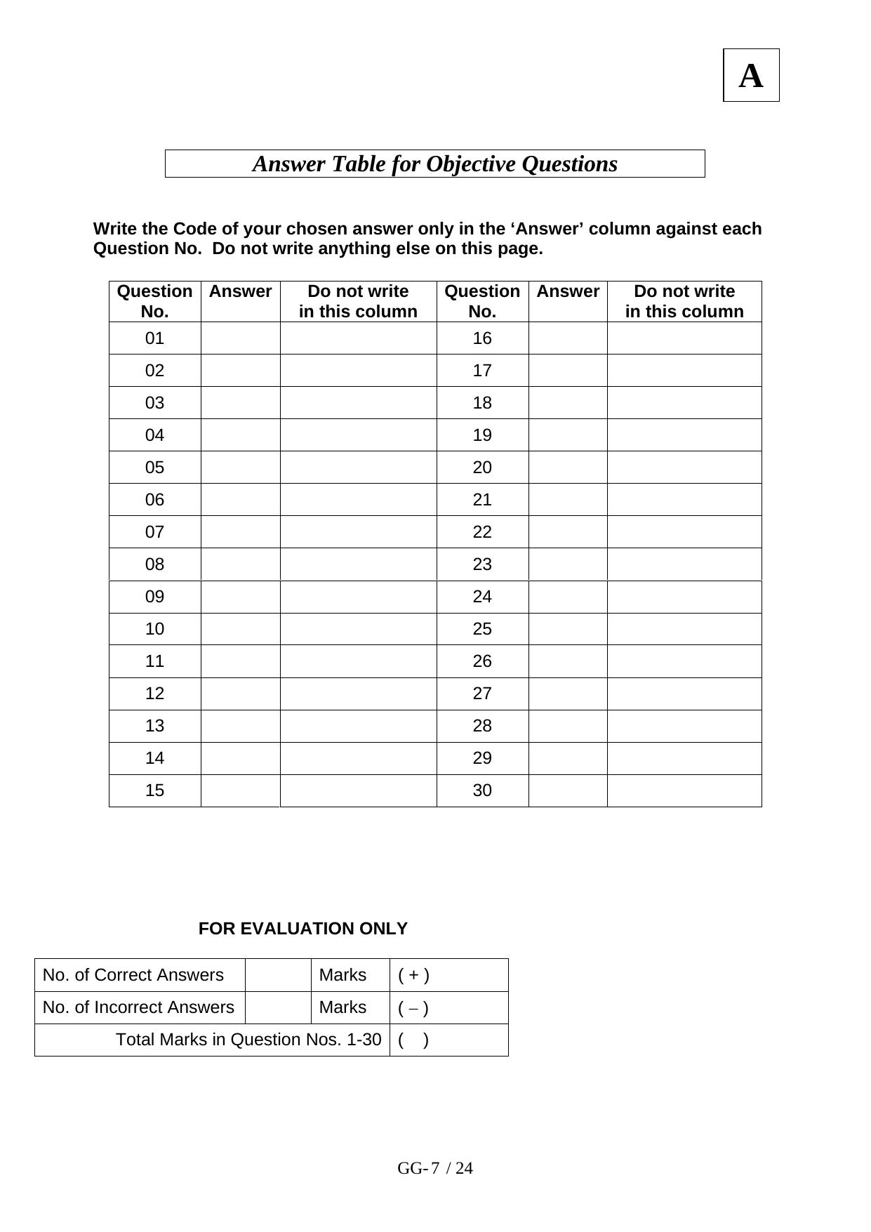 JAM 2011: GG Question Paper - Page 9