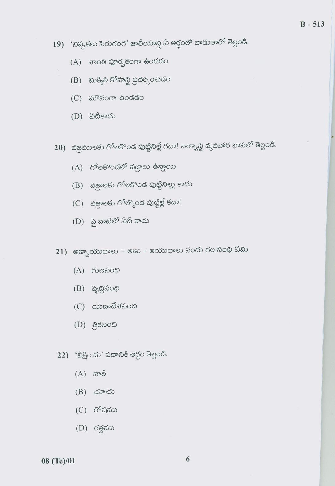 Gujarat Board Class 10th Question Paper 2018 - 08 (Telugu F.L)Telugu (10th) - Page 6