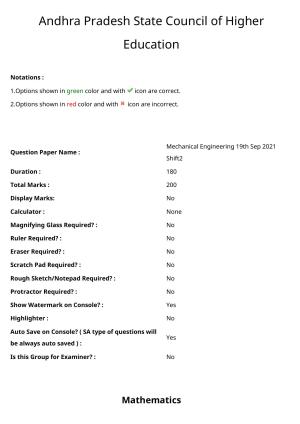 AP ECET 2021 - Mechanical Engineering Question Paper With Preliminary Keys (2)