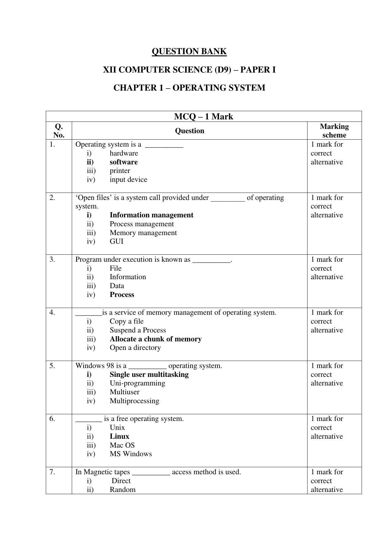 Maharashtra Board Class 12 Computer Science I Sample Papers - Page 2
